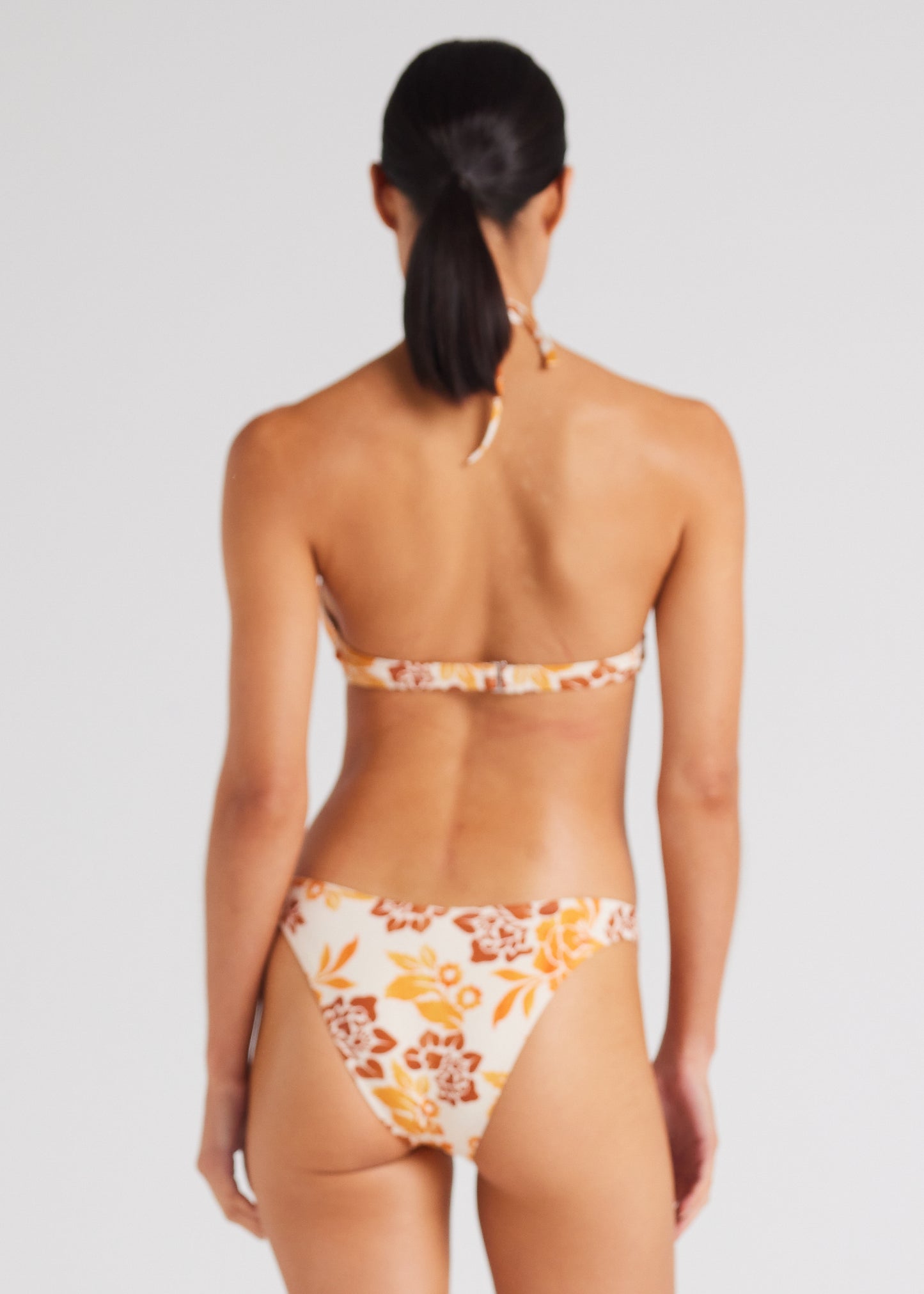 Aruba Ruched Halter Bikini Top - Sunset