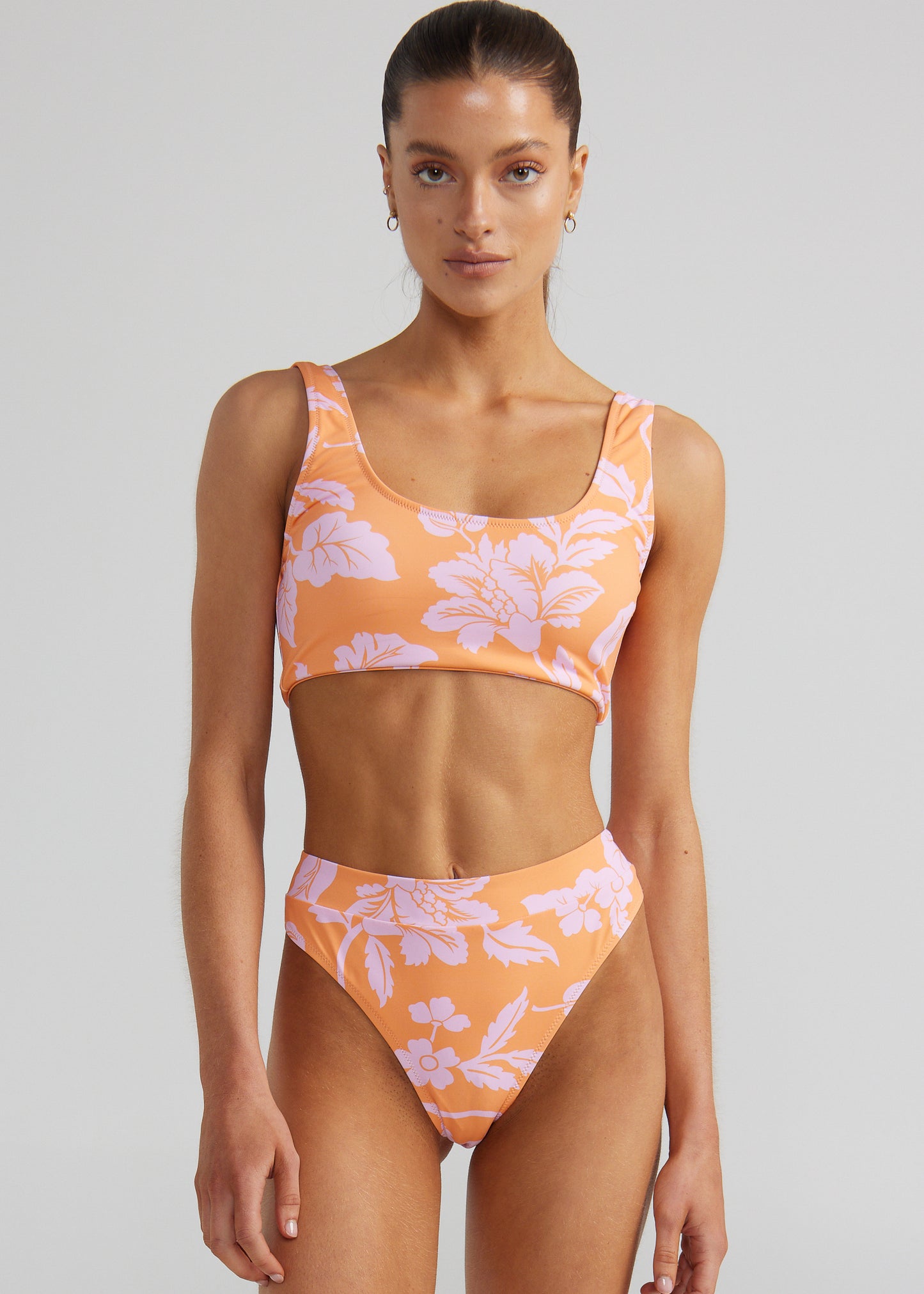 Honolulu Scoop Crop Top - Papaya
