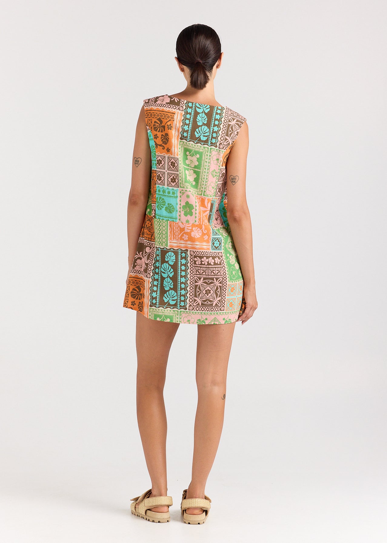 Ibisco V Button Up Dress - Sunset