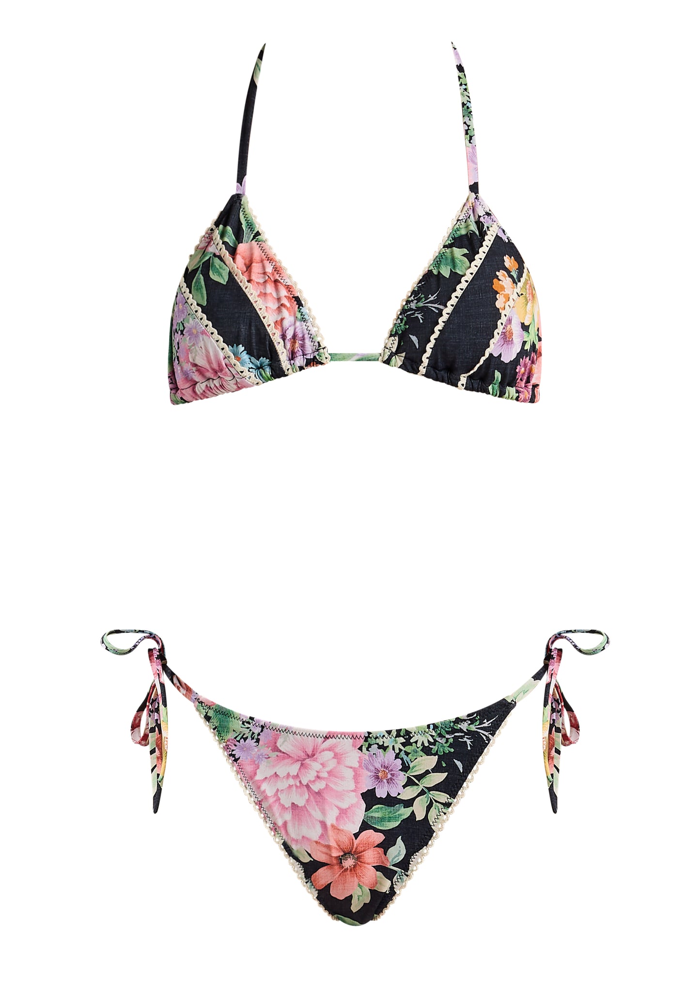 Jardin String Tie Bikini Top - Black