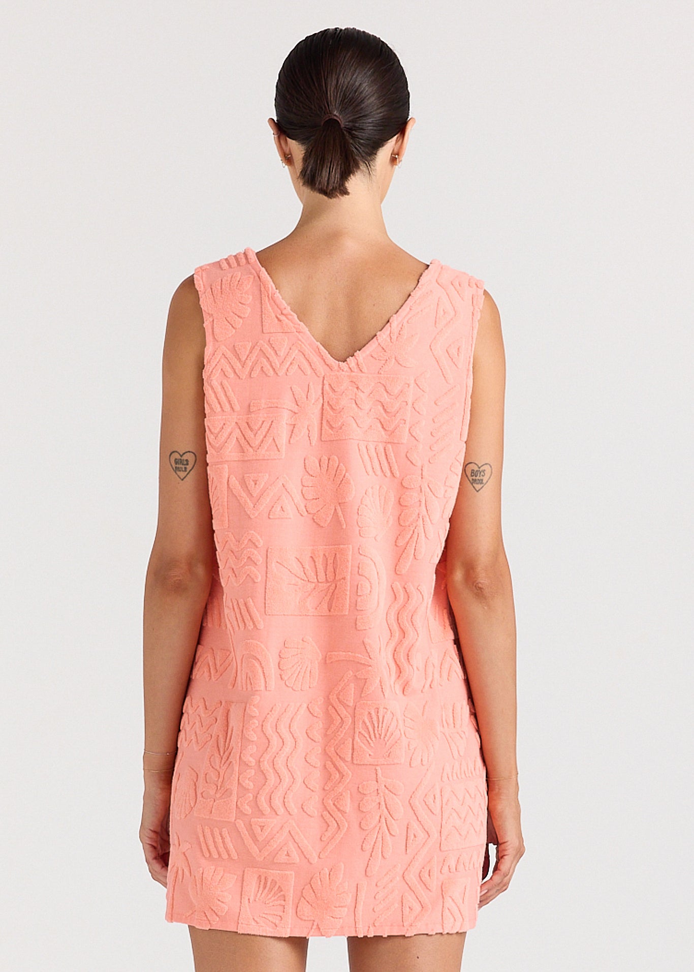 Mai Tai V Tunic Towelling Dress - Coral