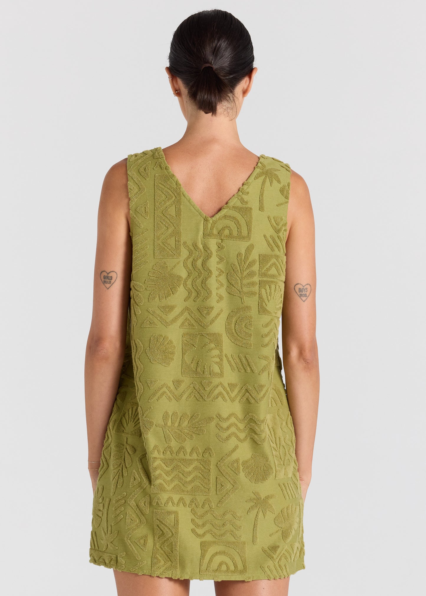 Mai Tai V Tunic Towelling Dress - Moss