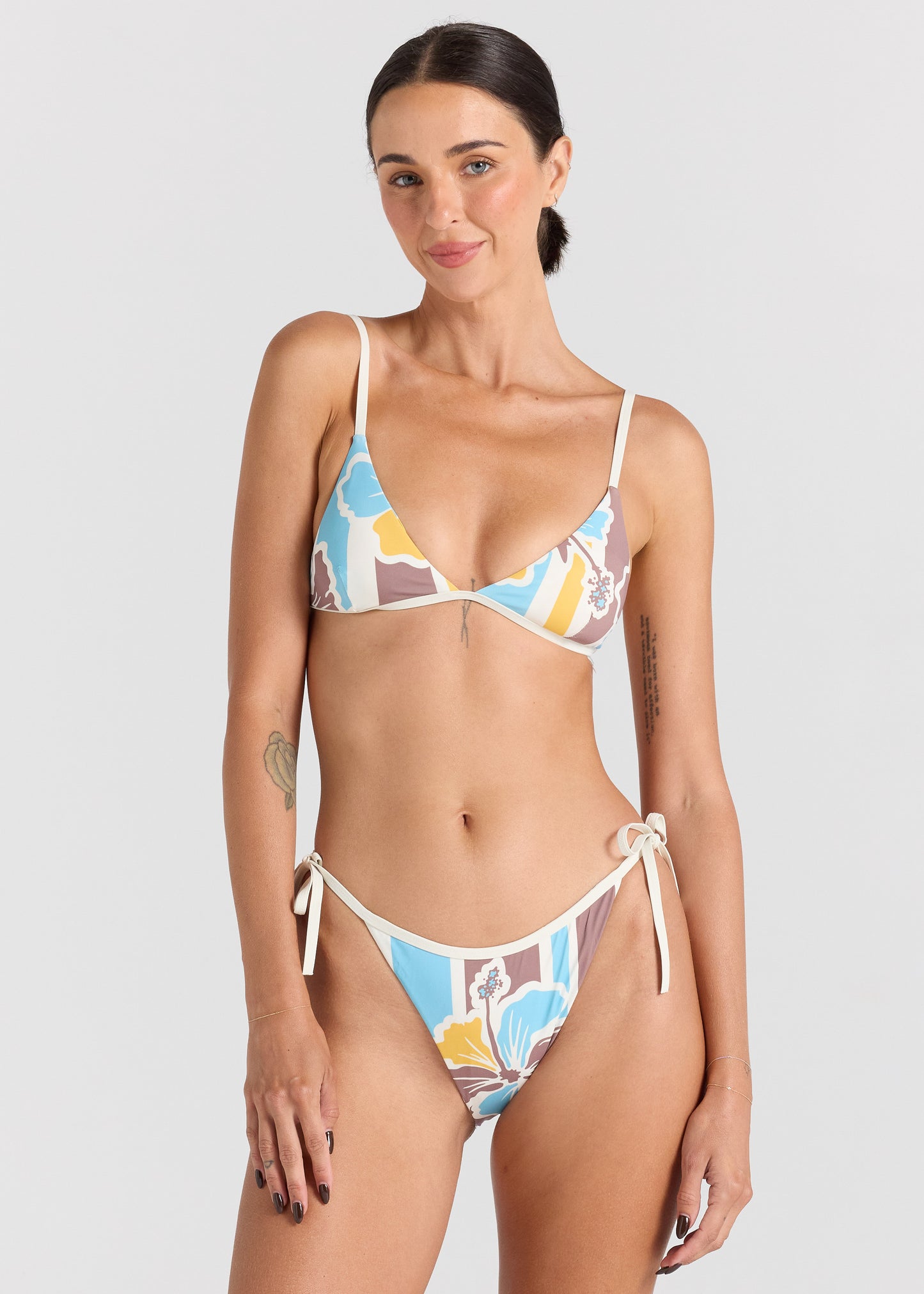 Northshore High String Tie Bikini Bottom -Hibiscus