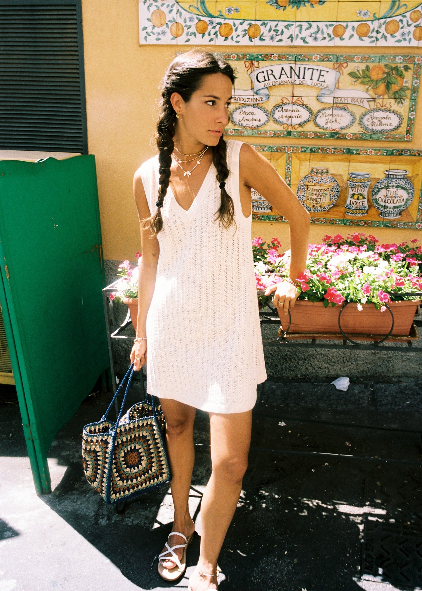 Oasis V Knit Dress - Seashell