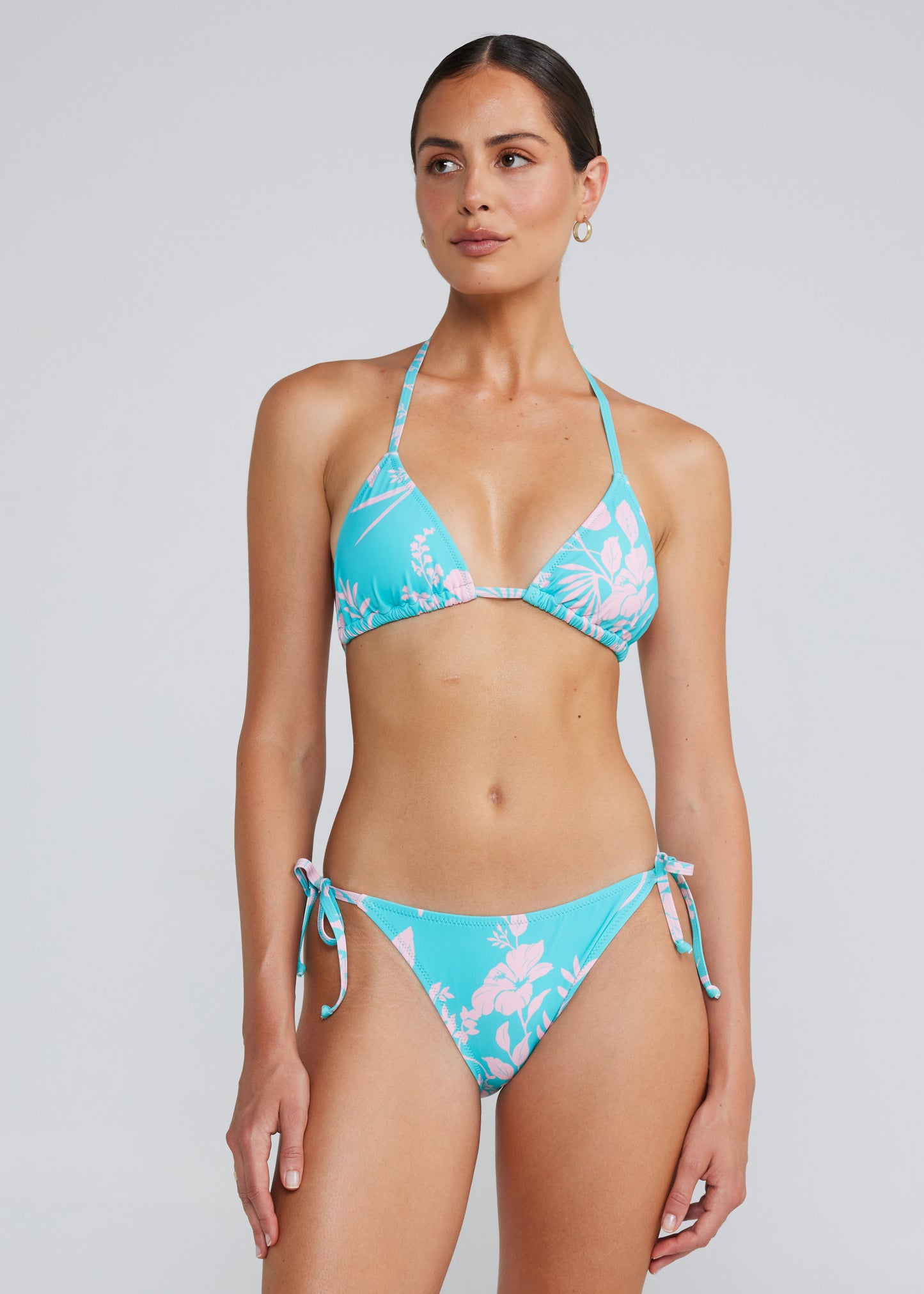Aloha String Tie Top - Aqua