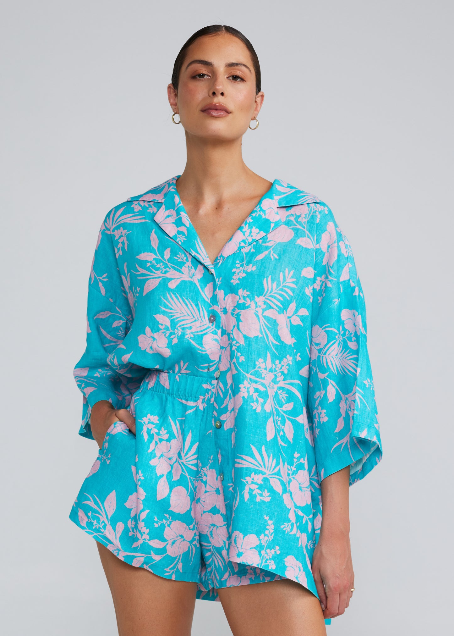 Aloha Slit Short - Aqua