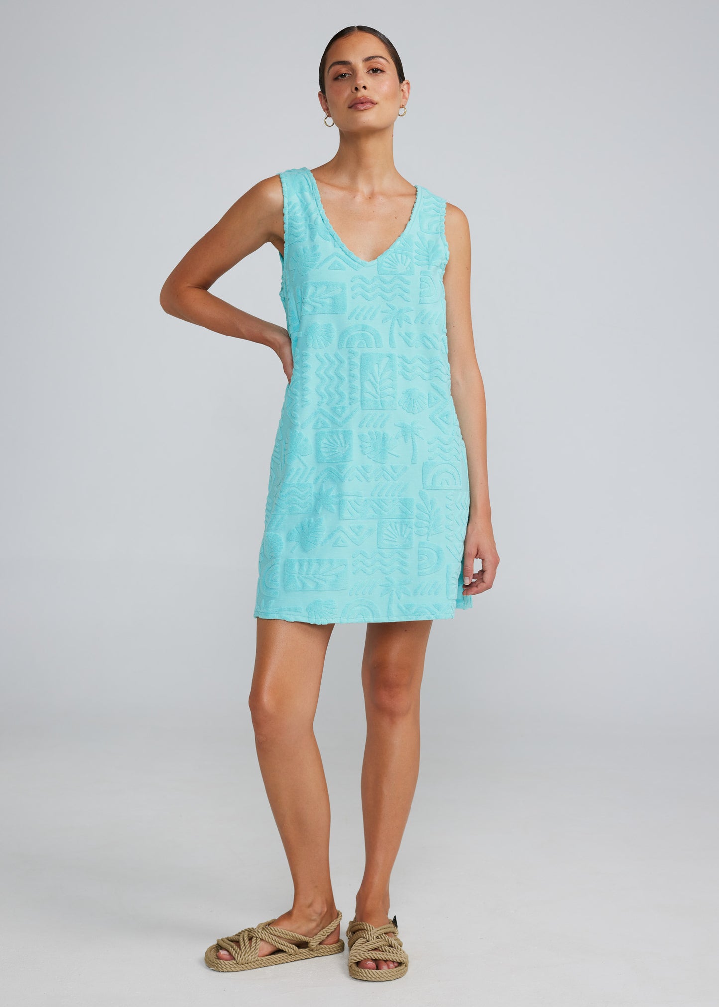 Mai Tai V Tunic Dress - Aqua