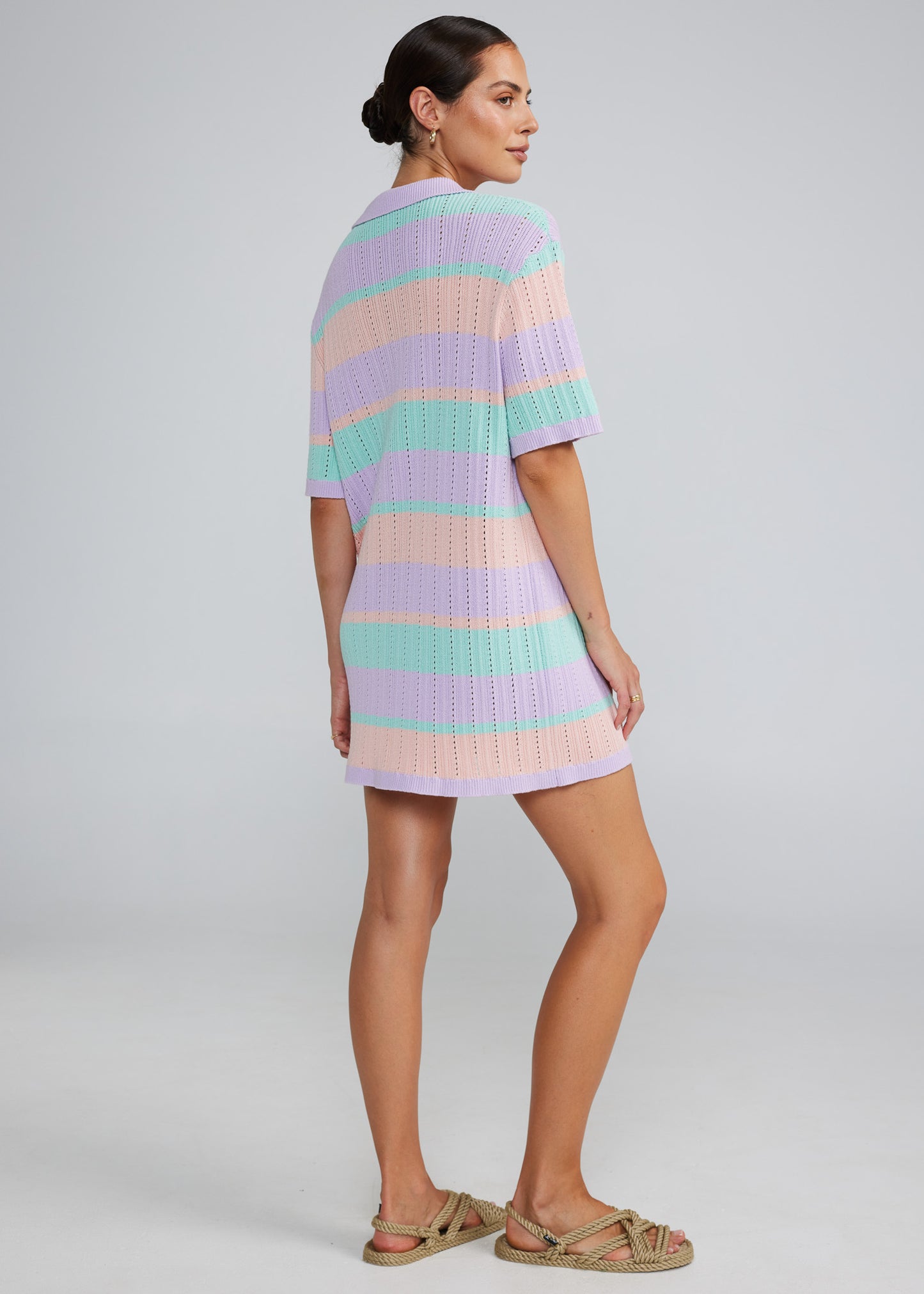 Sunlounger Knit Shirt Dress- Mauve