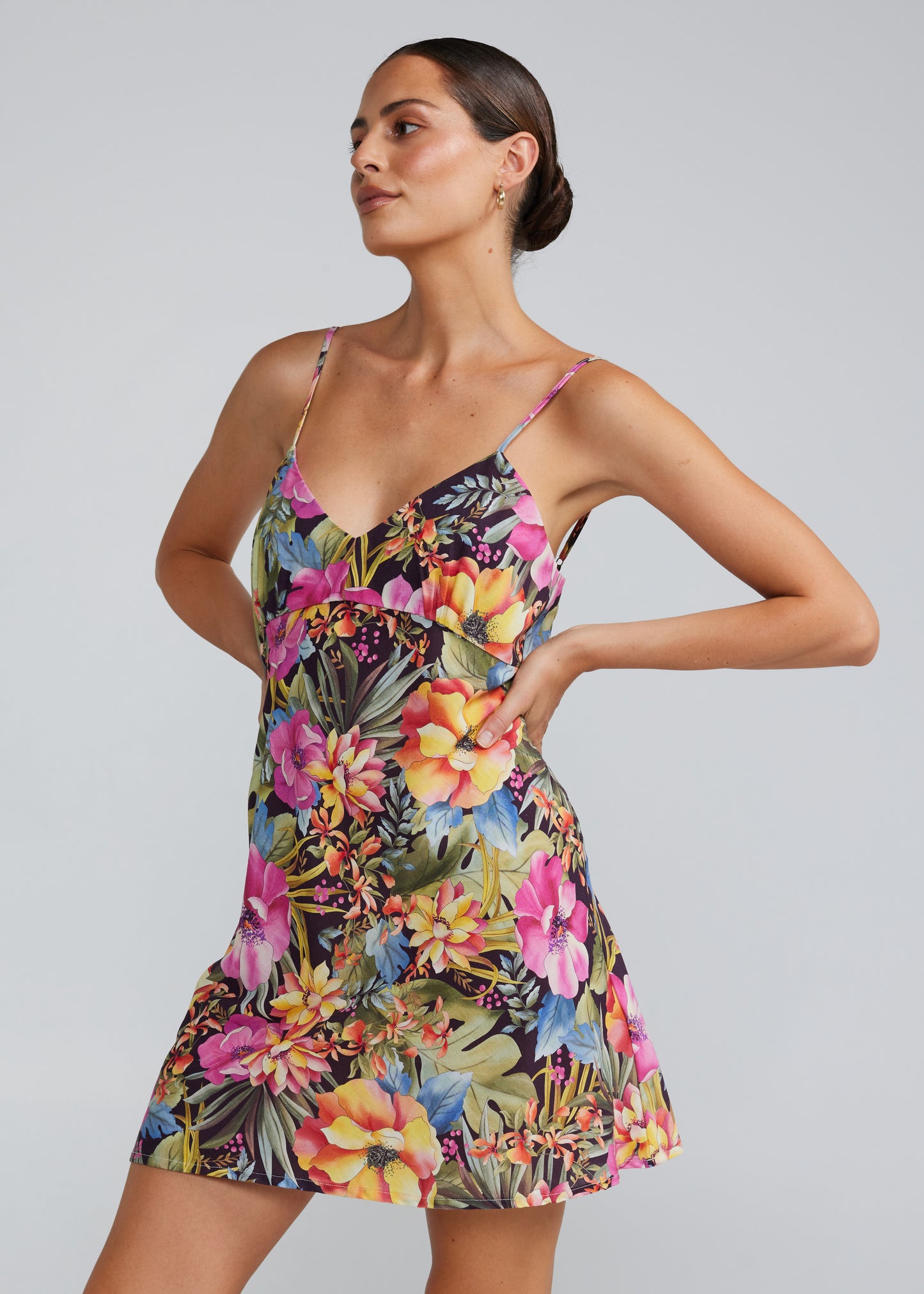 Lush Tropics Slip Bias Dress