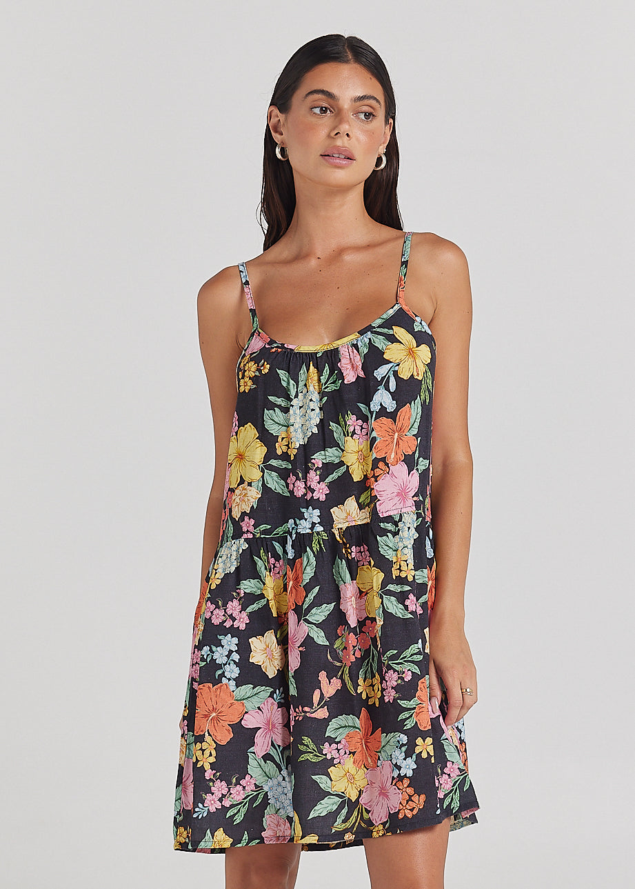 Tropics Slip Babydoll Dress - Hibiscus