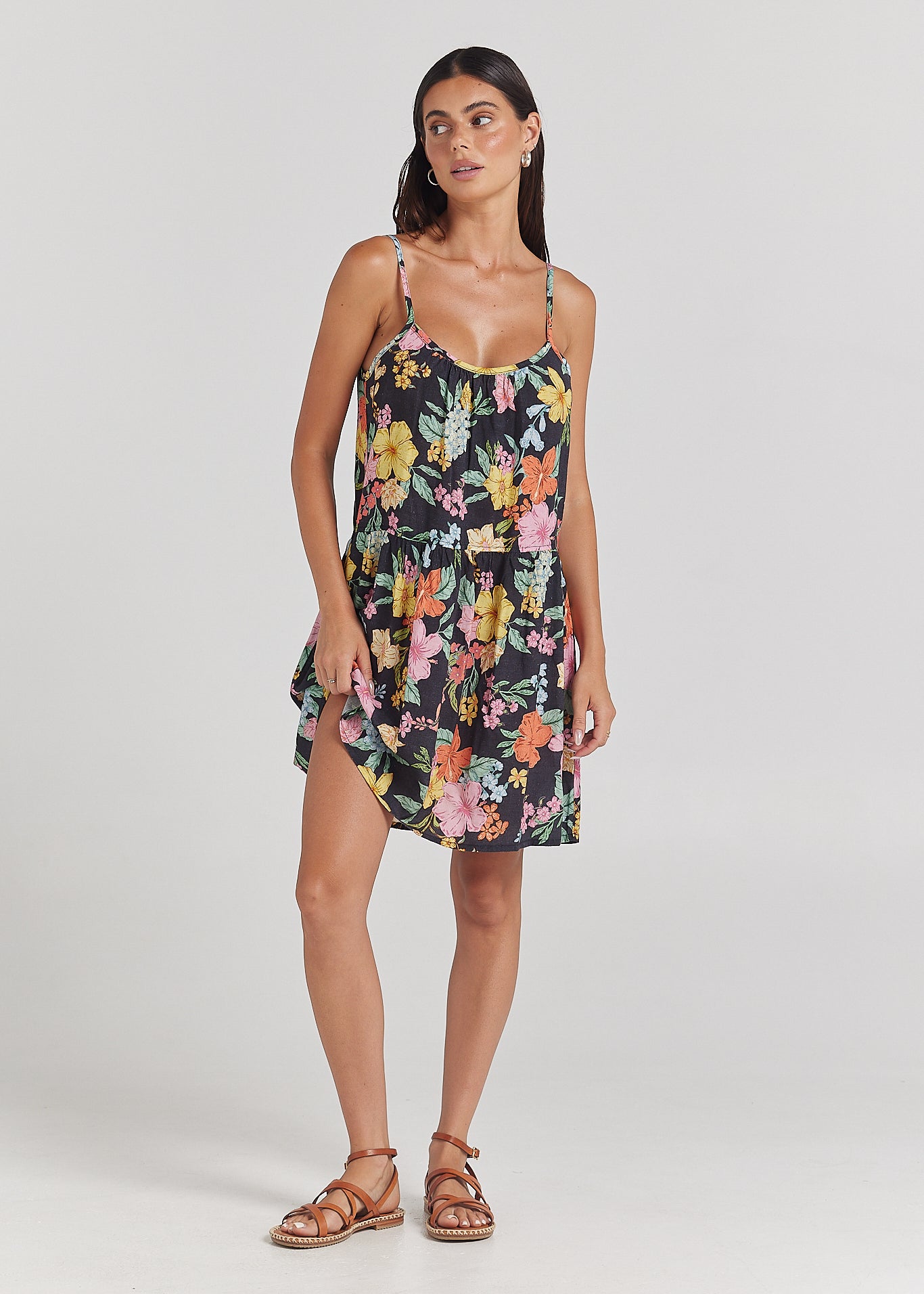 Tropics Slip Babydoll Dress - Hibiscus
