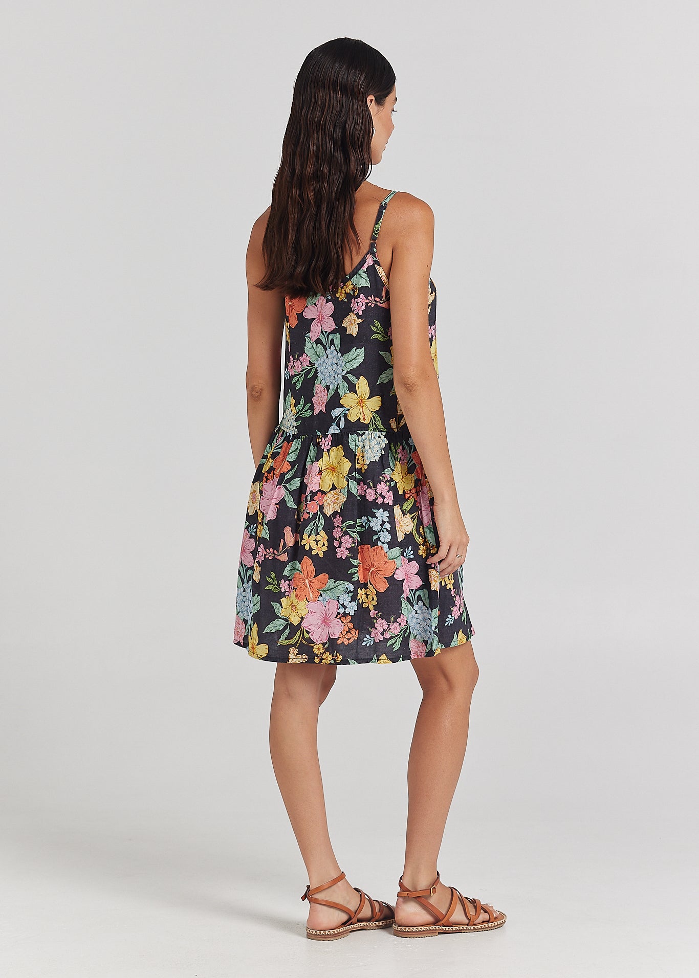 Tropics Slip Babydoll Dress - Hibiscus