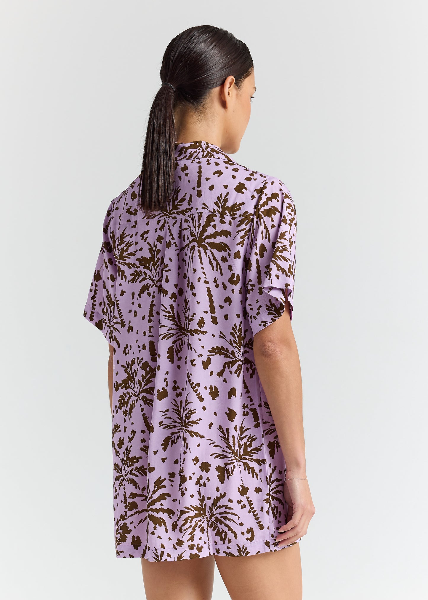 Zanzibar 100% Rayon Shirt Dress - Lilac