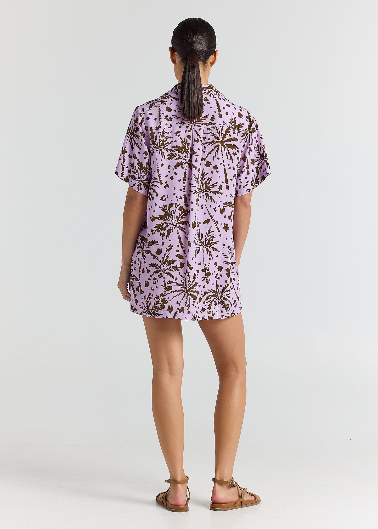 Zanzibar 100% Rayon Shirt Dress - Lilac