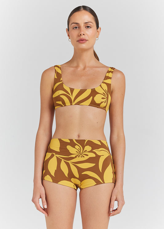 Baja Crop Bikini Top - Pineapple