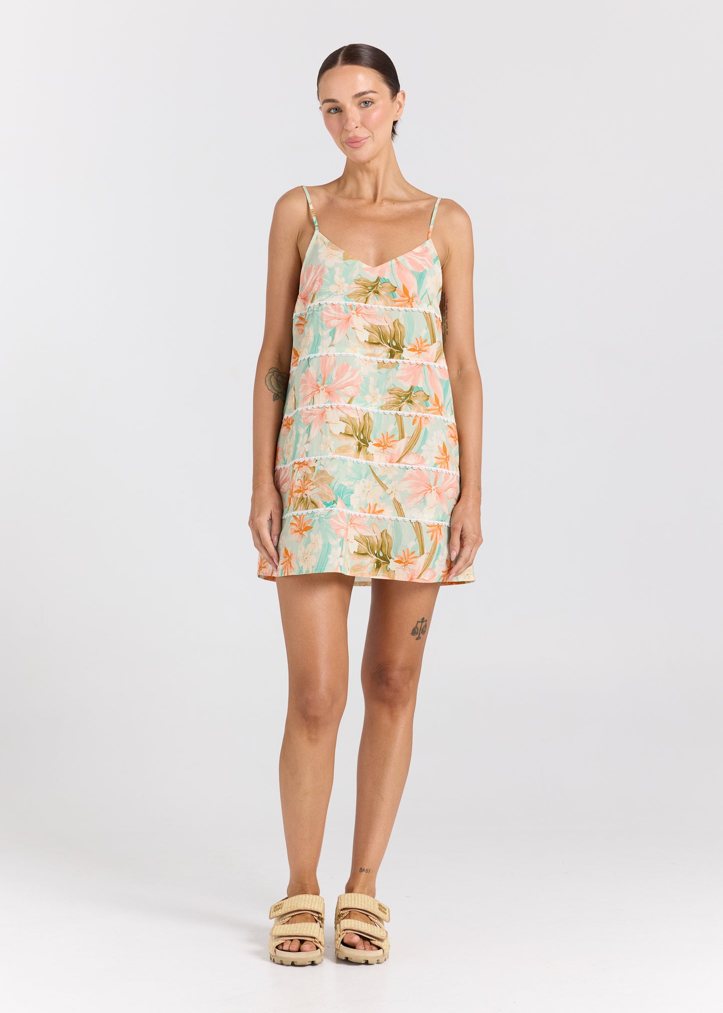 Dreamtime V Slip Dress - Jewel