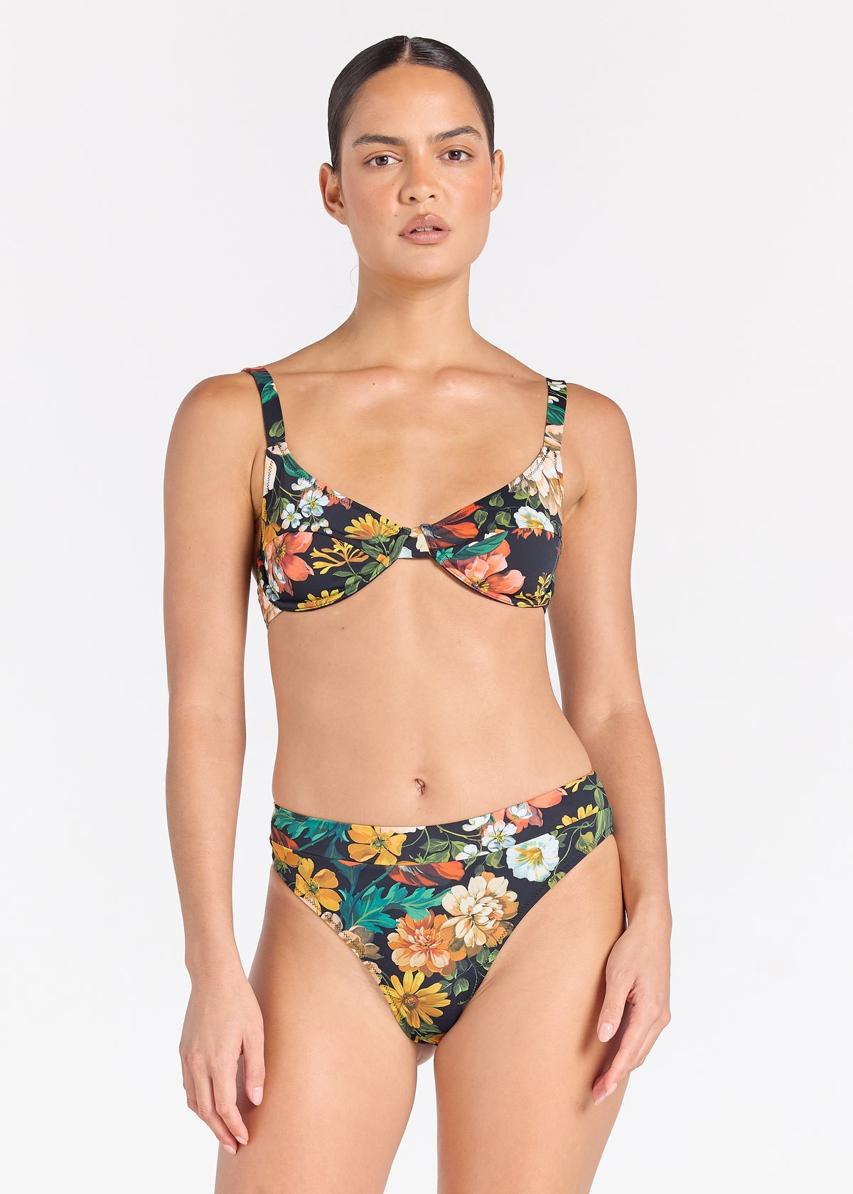 Fiorella Tropics Bikini Top - Black
