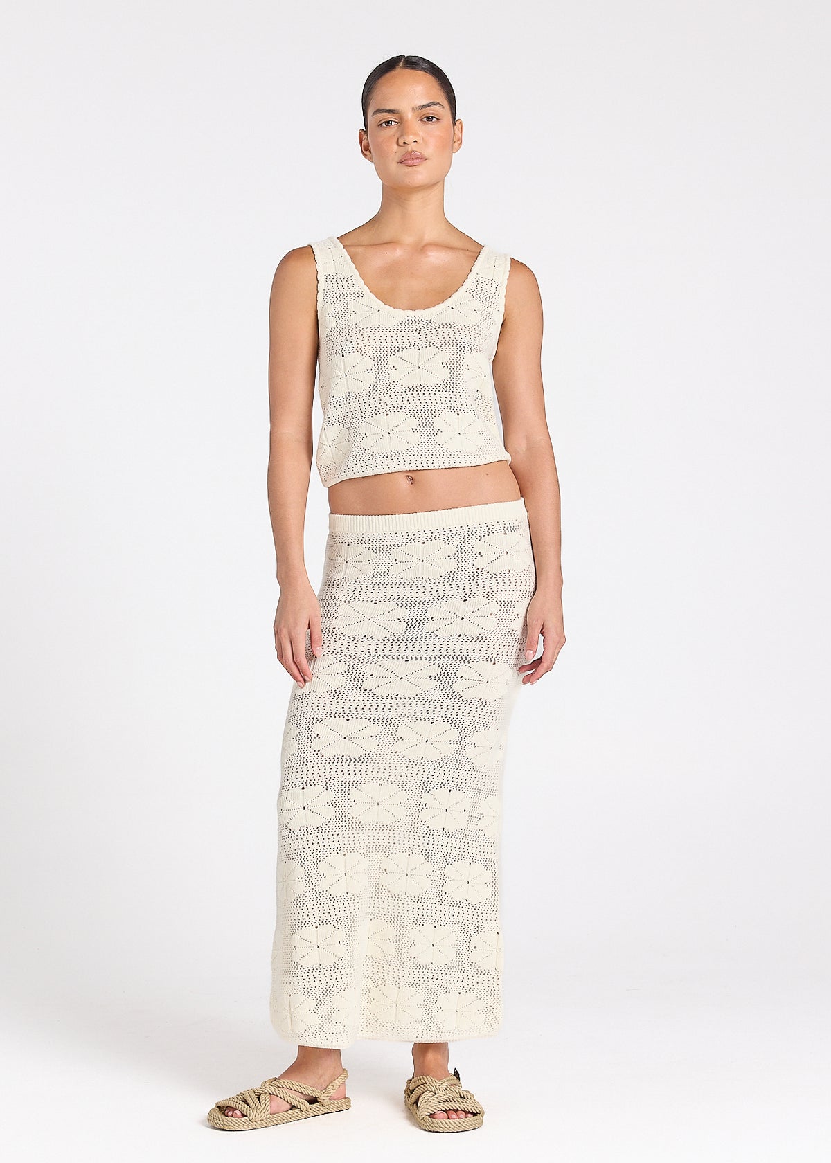 Fleur Knit Amore Skirt - Vanilla