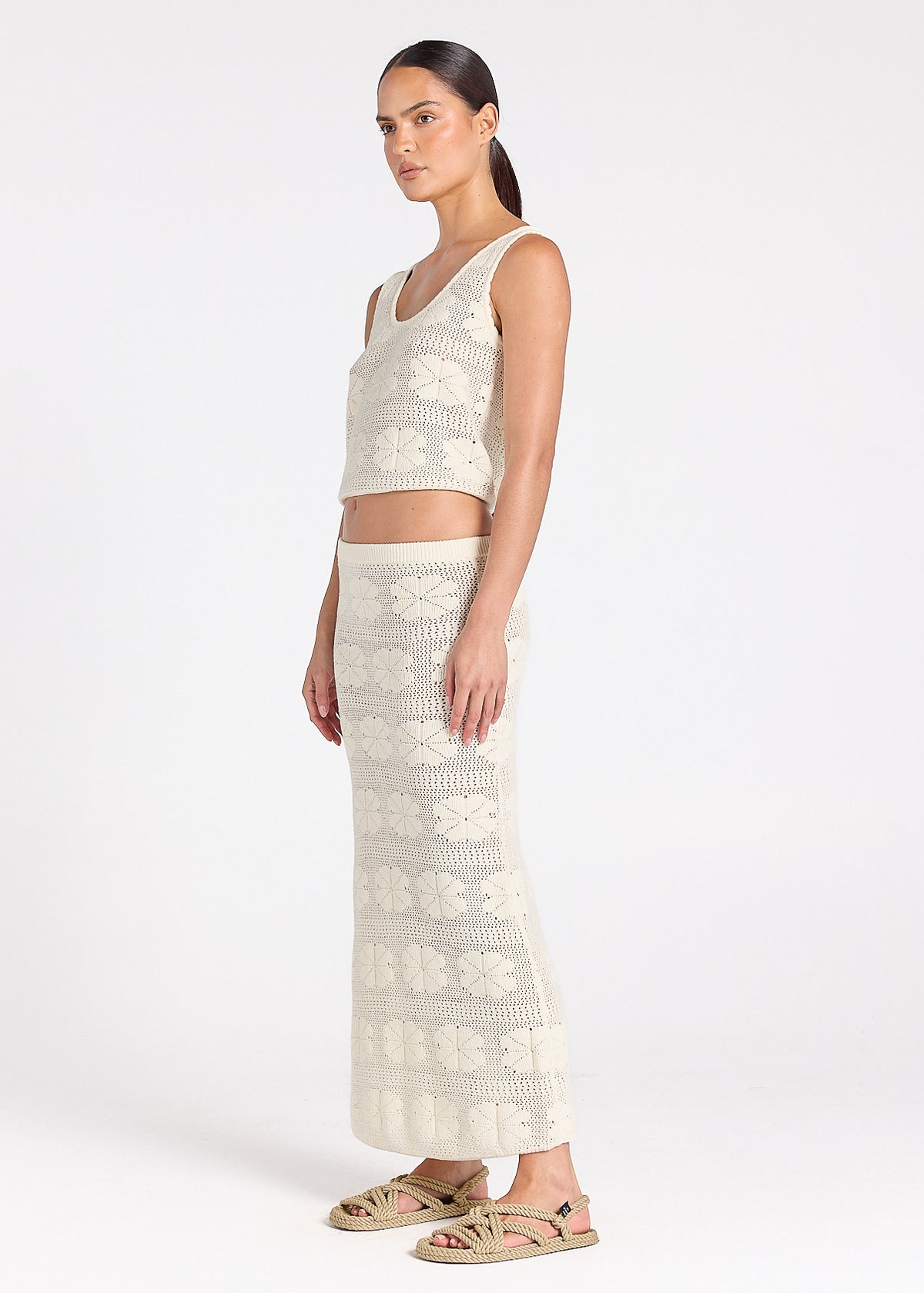 Fleur Knit Amore Skirt - Vanilla