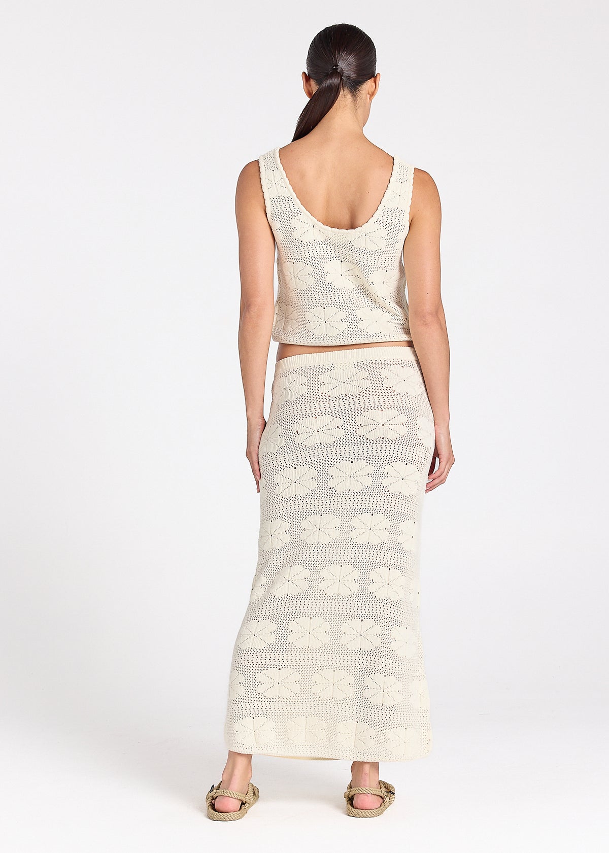Fleur Knit Sunrise Top - Vanilla