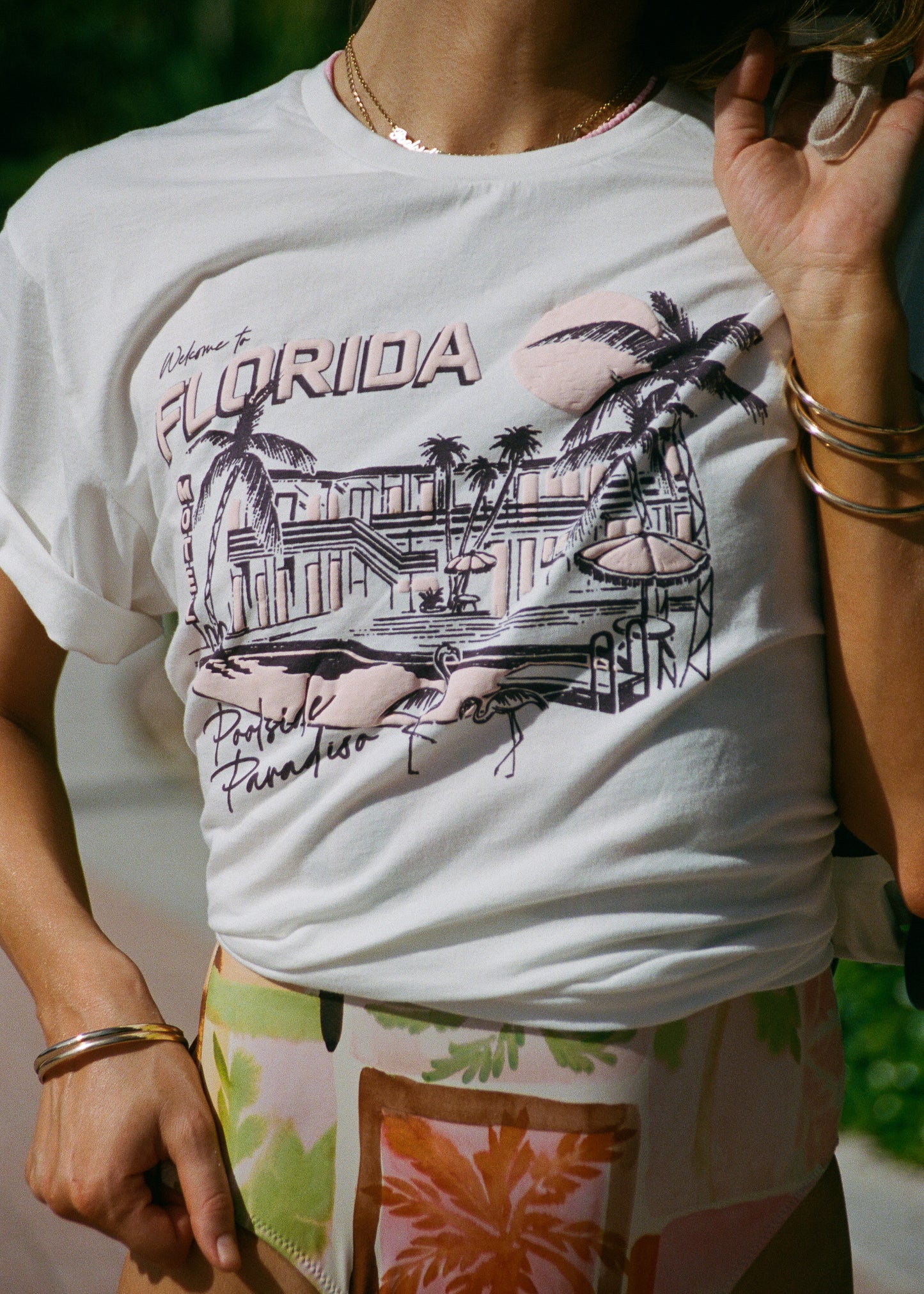 Florida Holiday Tee - Vanilla
