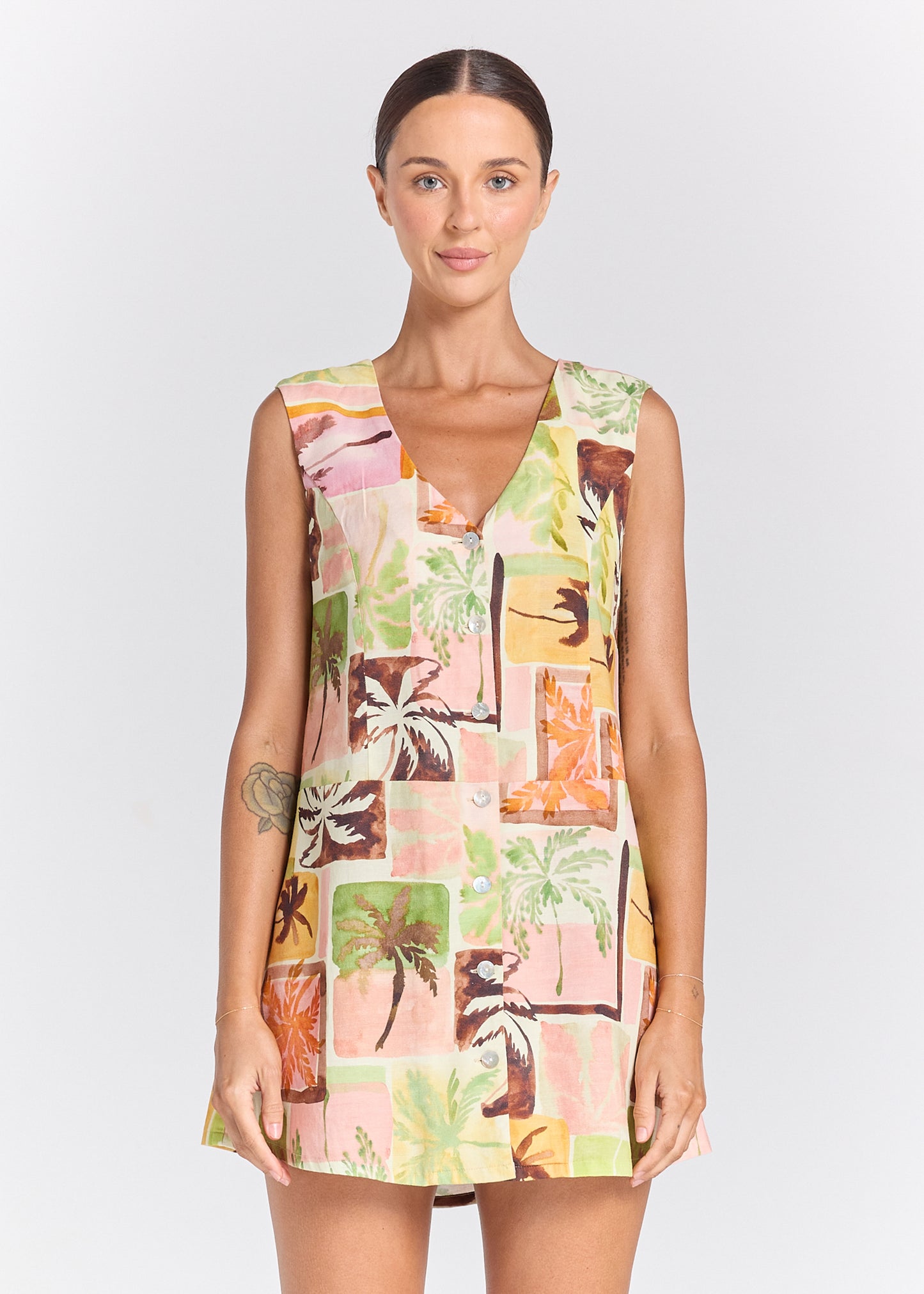 Florida Vacay Button Up Dress - Sunset