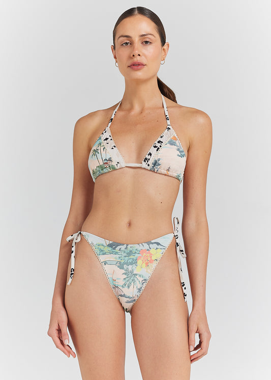 Holiday String Tie Bikini Top - Sea