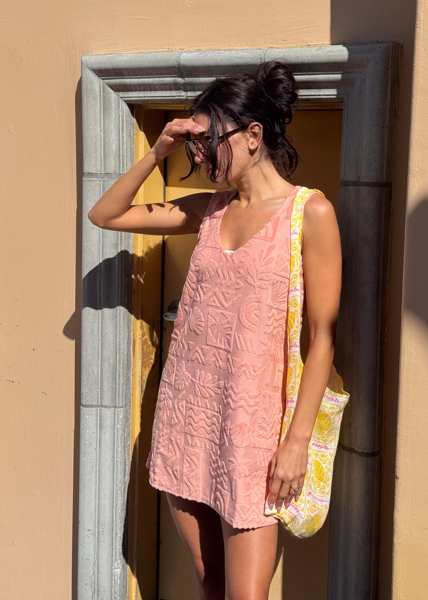 Mai Tai V Tunic Towelling Dress - Blush