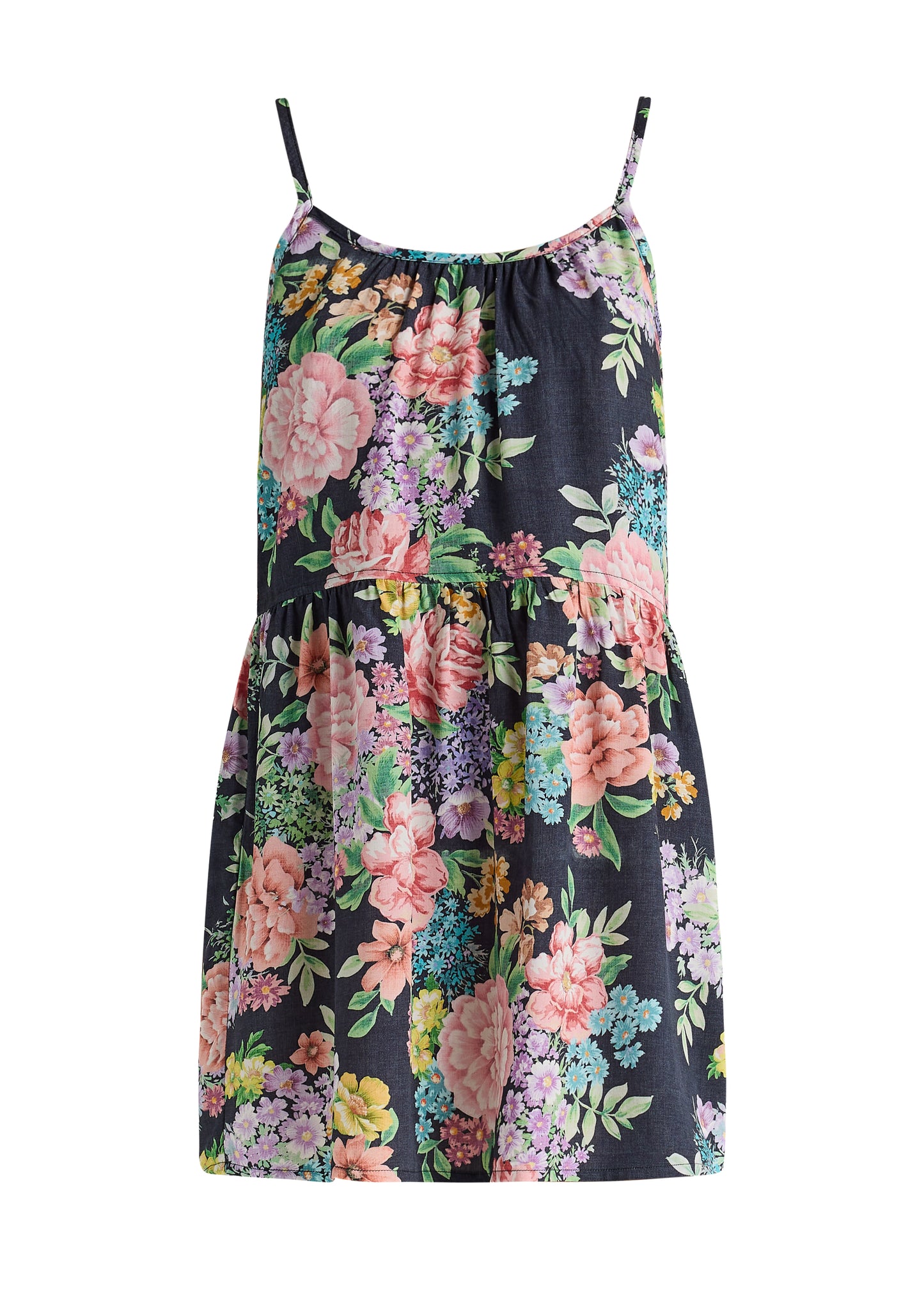 Jardin Slip Babydoll Dress - Black