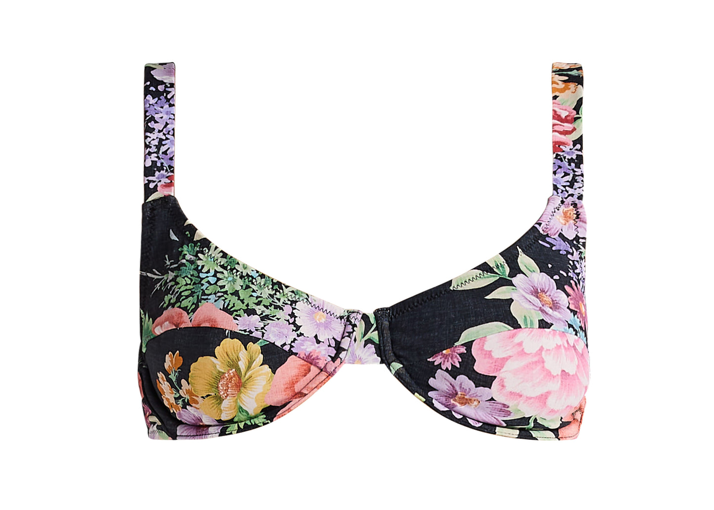 Jardin Underwire Bikini Top - Black