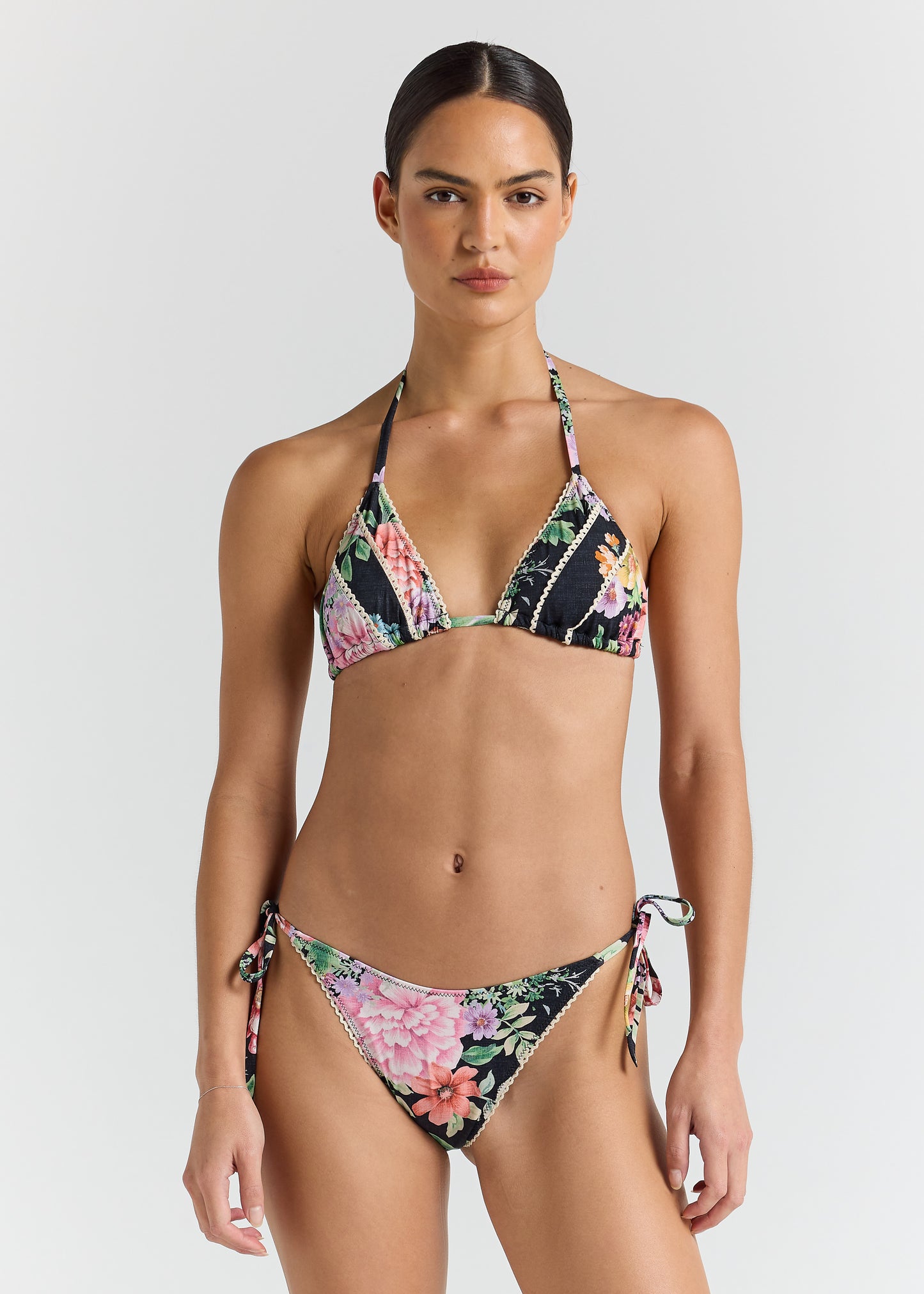 Jardin String Tie Bikini Top - Black