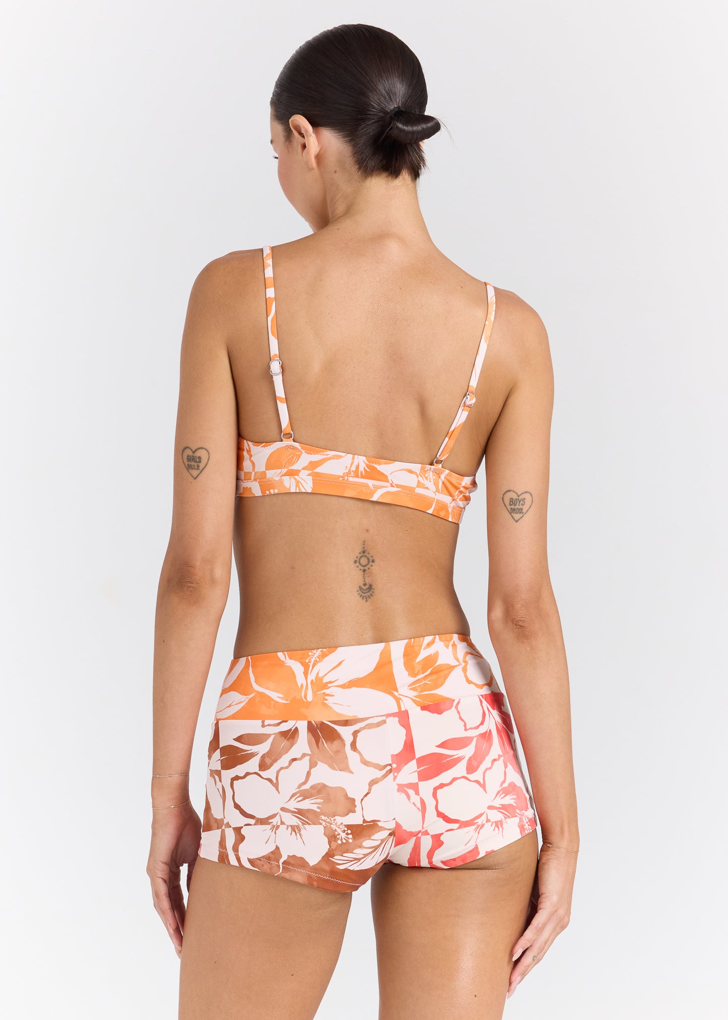 Java Scoop Bralette Bikini Top - Hibiscus