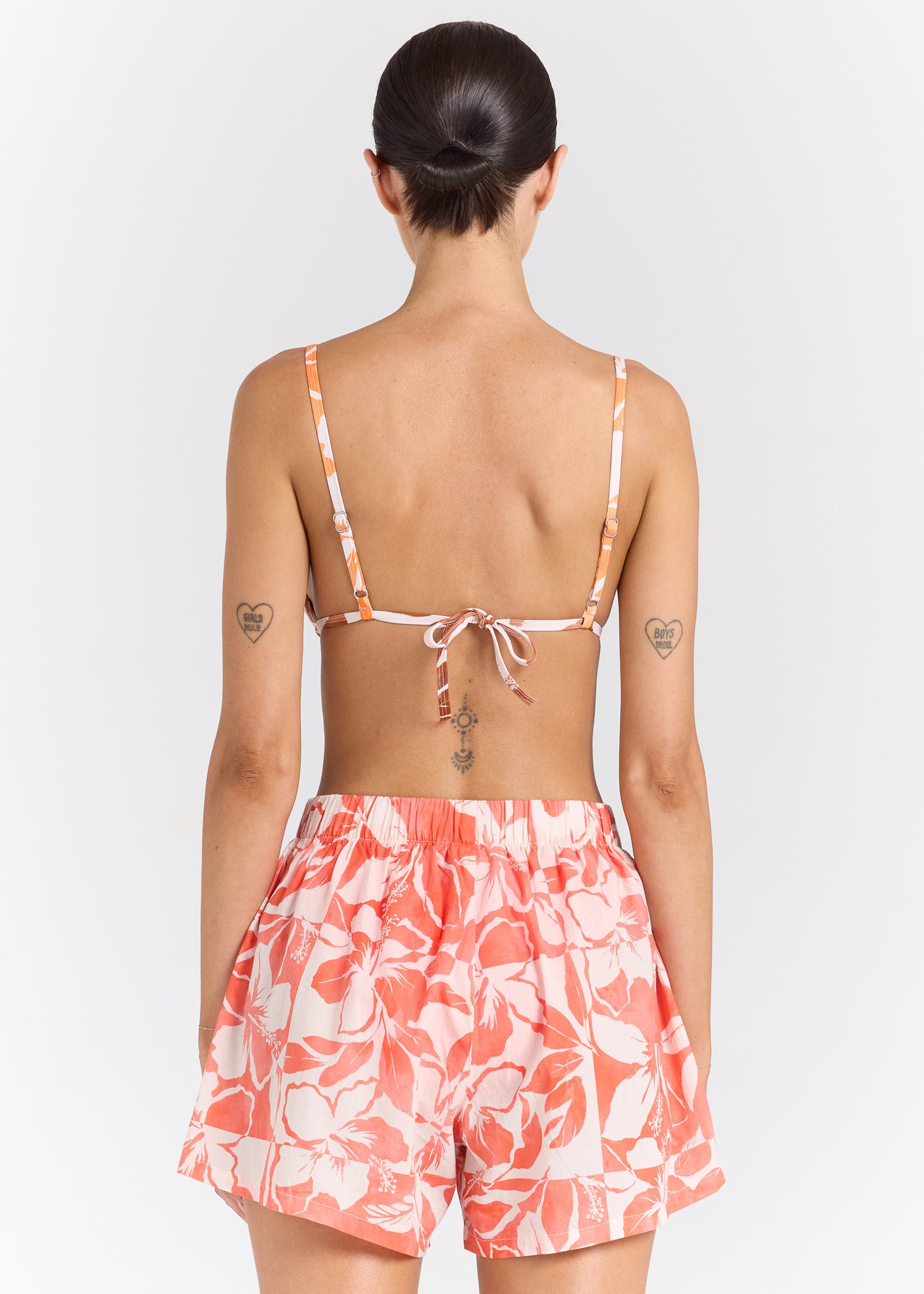 Java Slit Short - Hibiscus