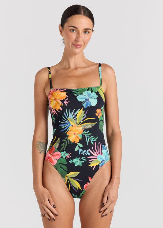 Kauai Bandeau One Piece Swimsuit - Tropical
