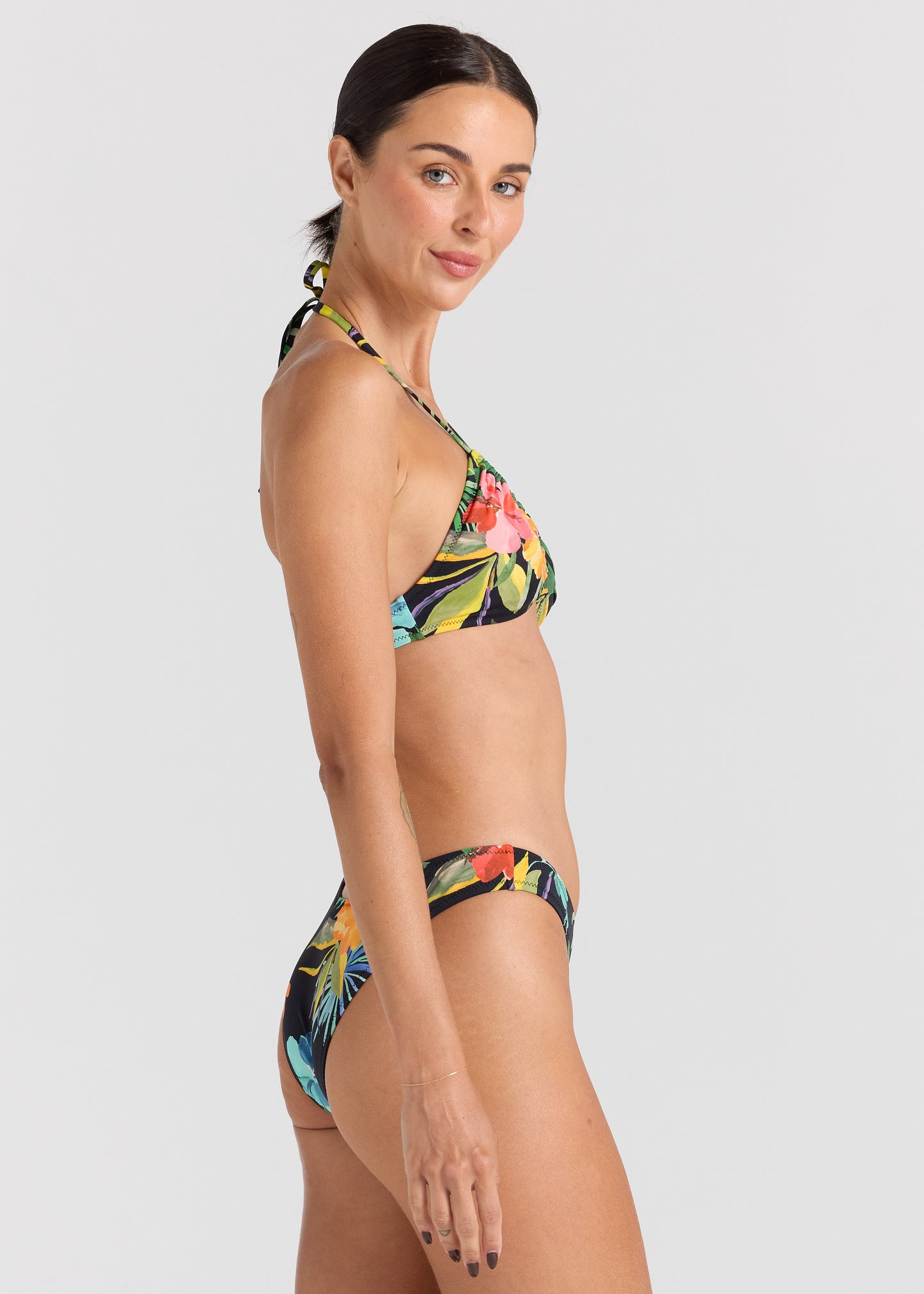 Kauai Ruched Halter Bikini Top - Tropical