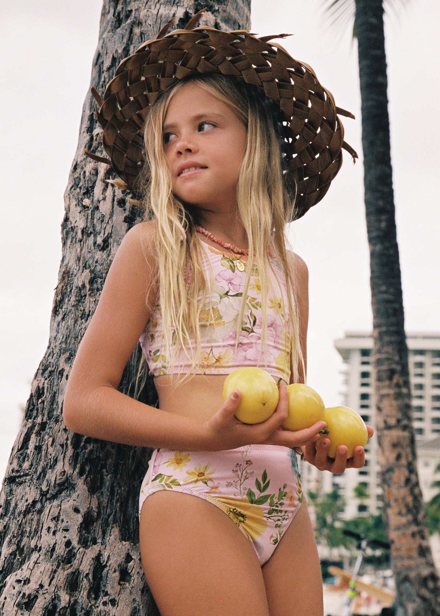 Girls Leilani Crop Bikini - Peony