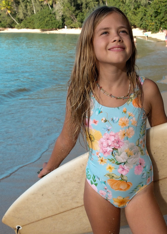 Girls Leilani Scoop One Piece - Sky