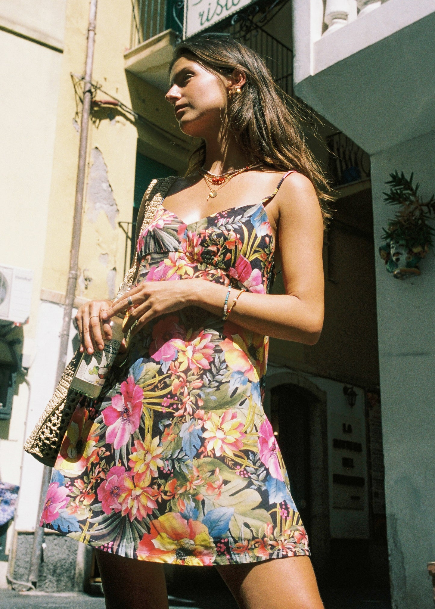Lush Tropics Slip Bias Dress