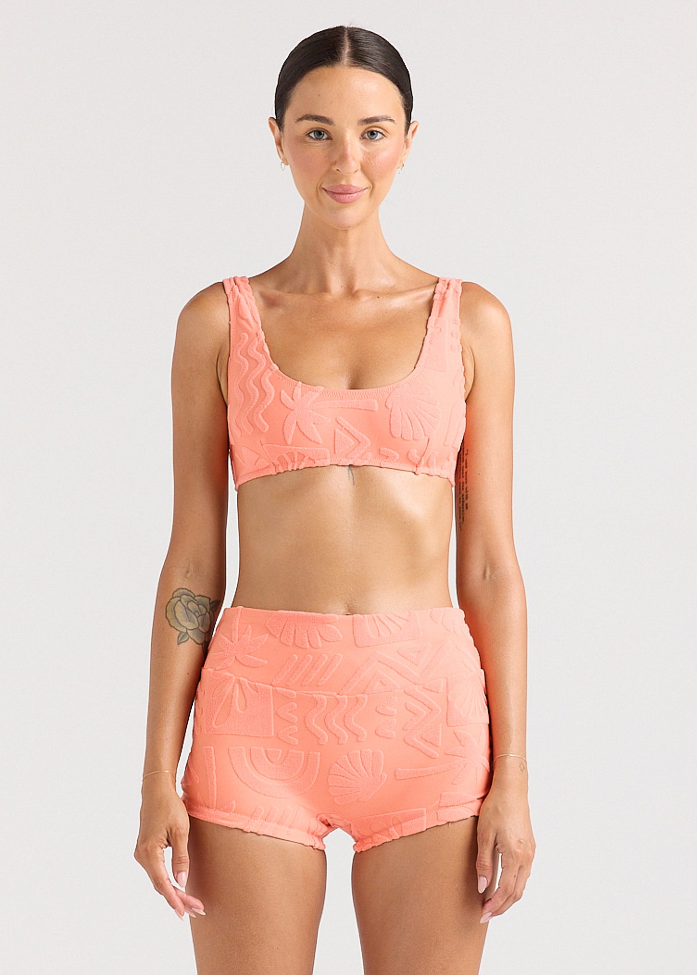 Mai Tai Crop Bikini Top - Coral