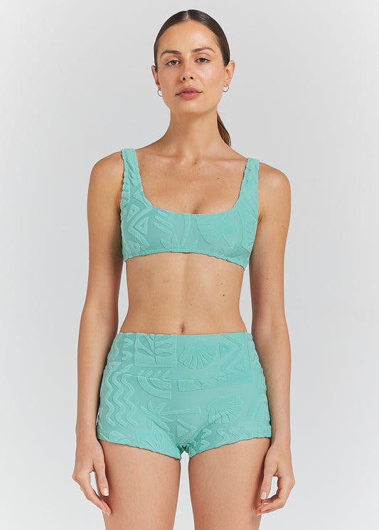 Mai Tai Crop Bikini Top - Jade