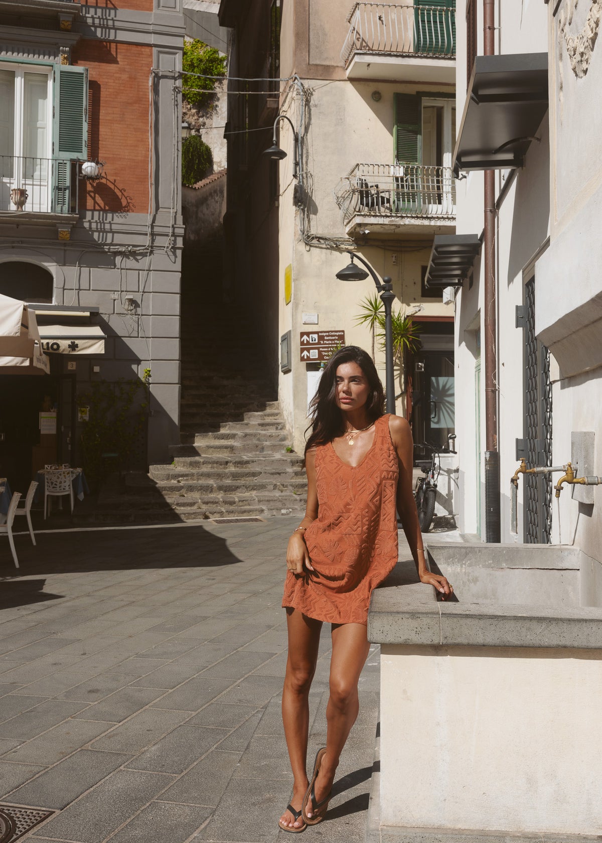 Mai Tai V Tunic Towelling Dress - Cinnamon