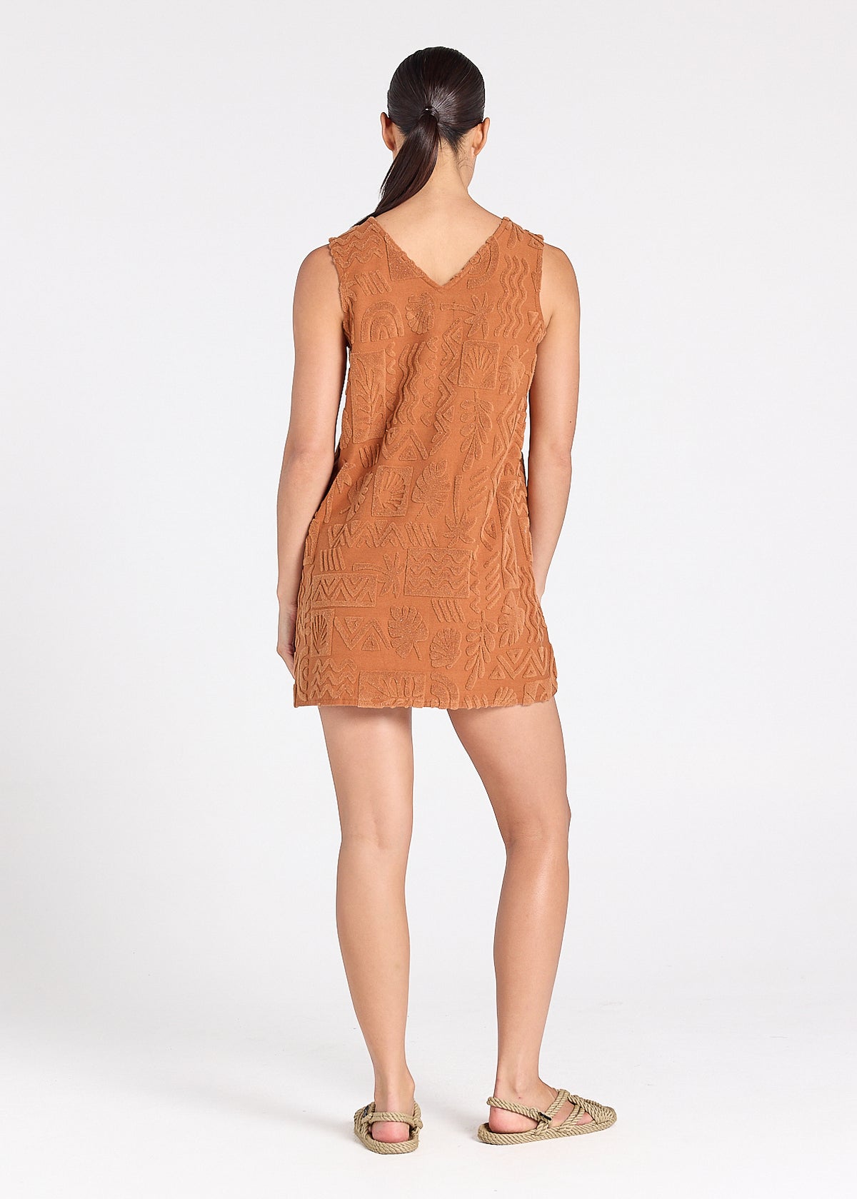 Mai Tai V Tunic Towelling Dress - Cinnamon