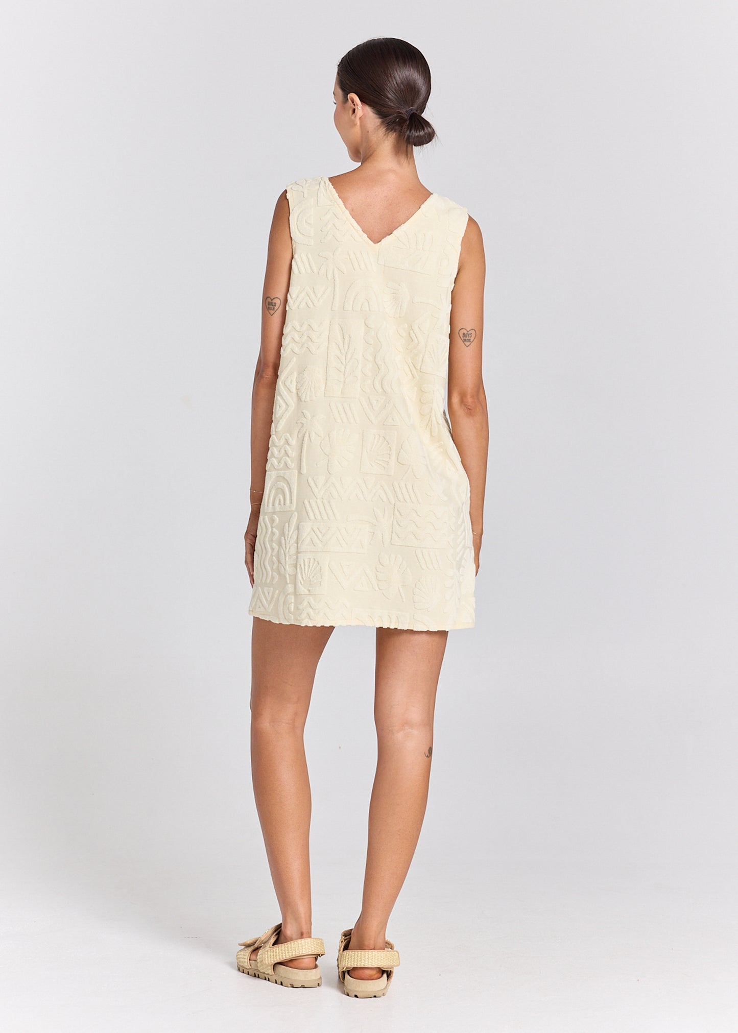 Mai Tai V Tunic Towelling Dress - Pearl