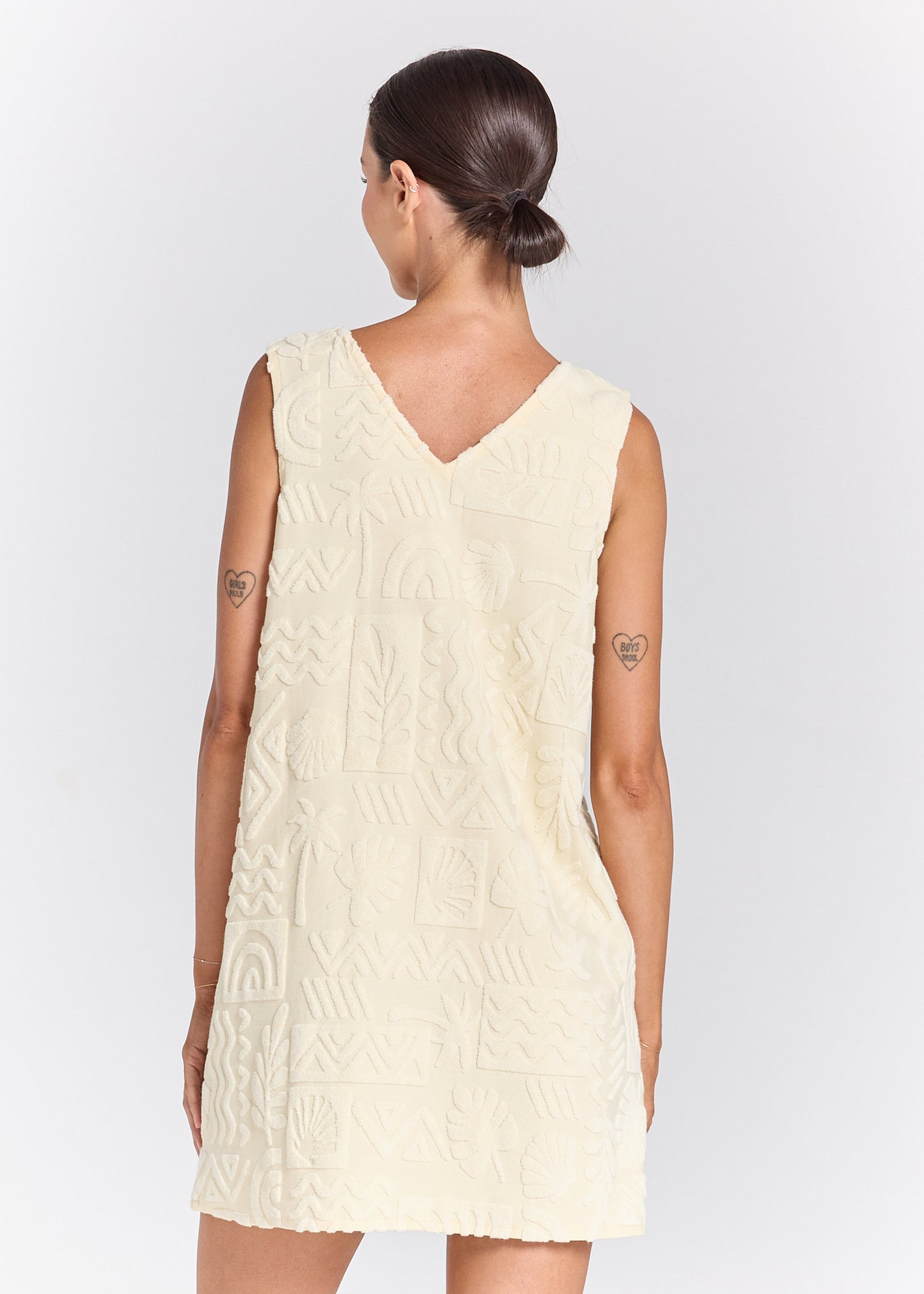 Mai Tai V Tunic Towelling Dress - Pearl