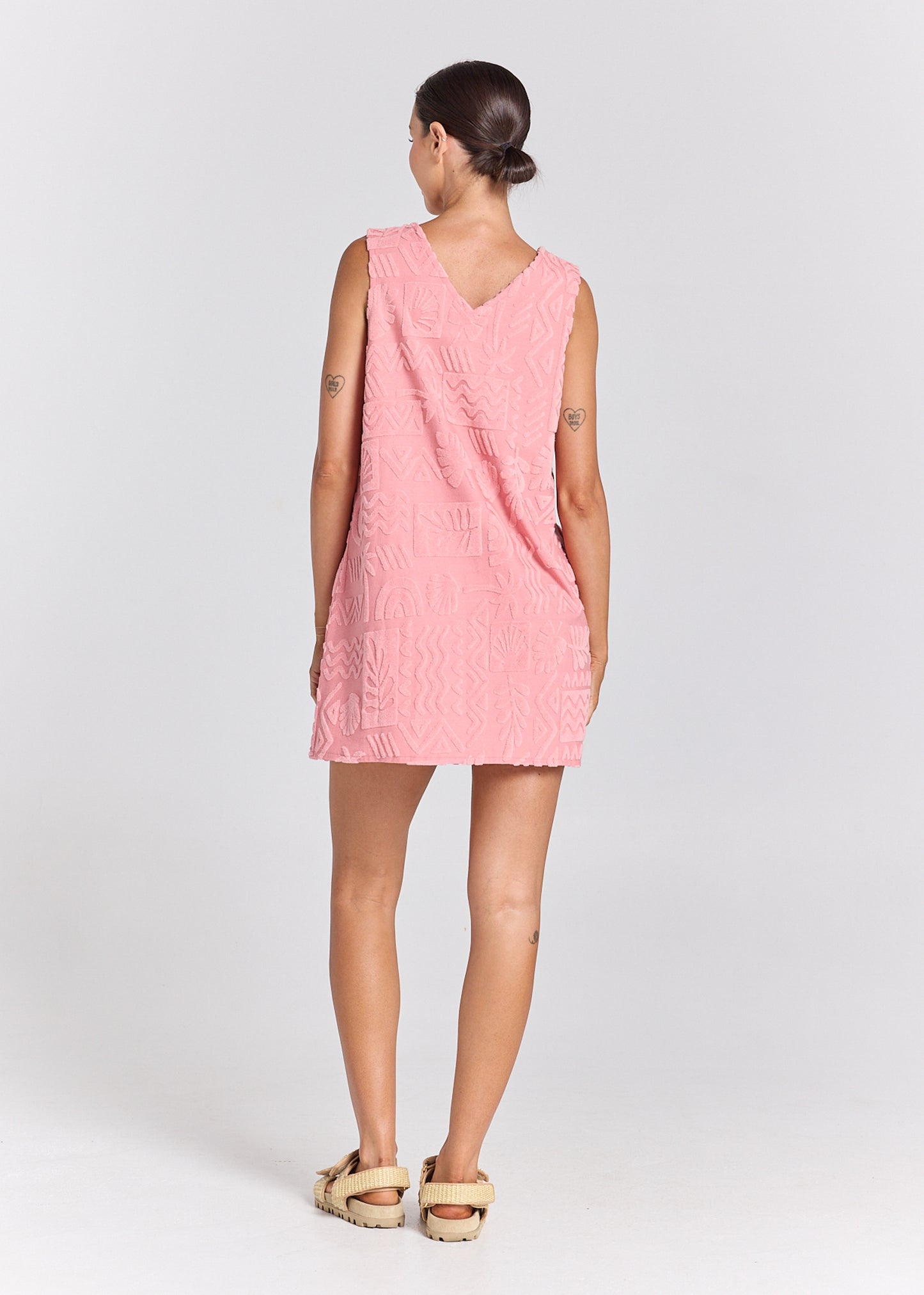 Mai Tai V Tunic Towelling Dress - Rose