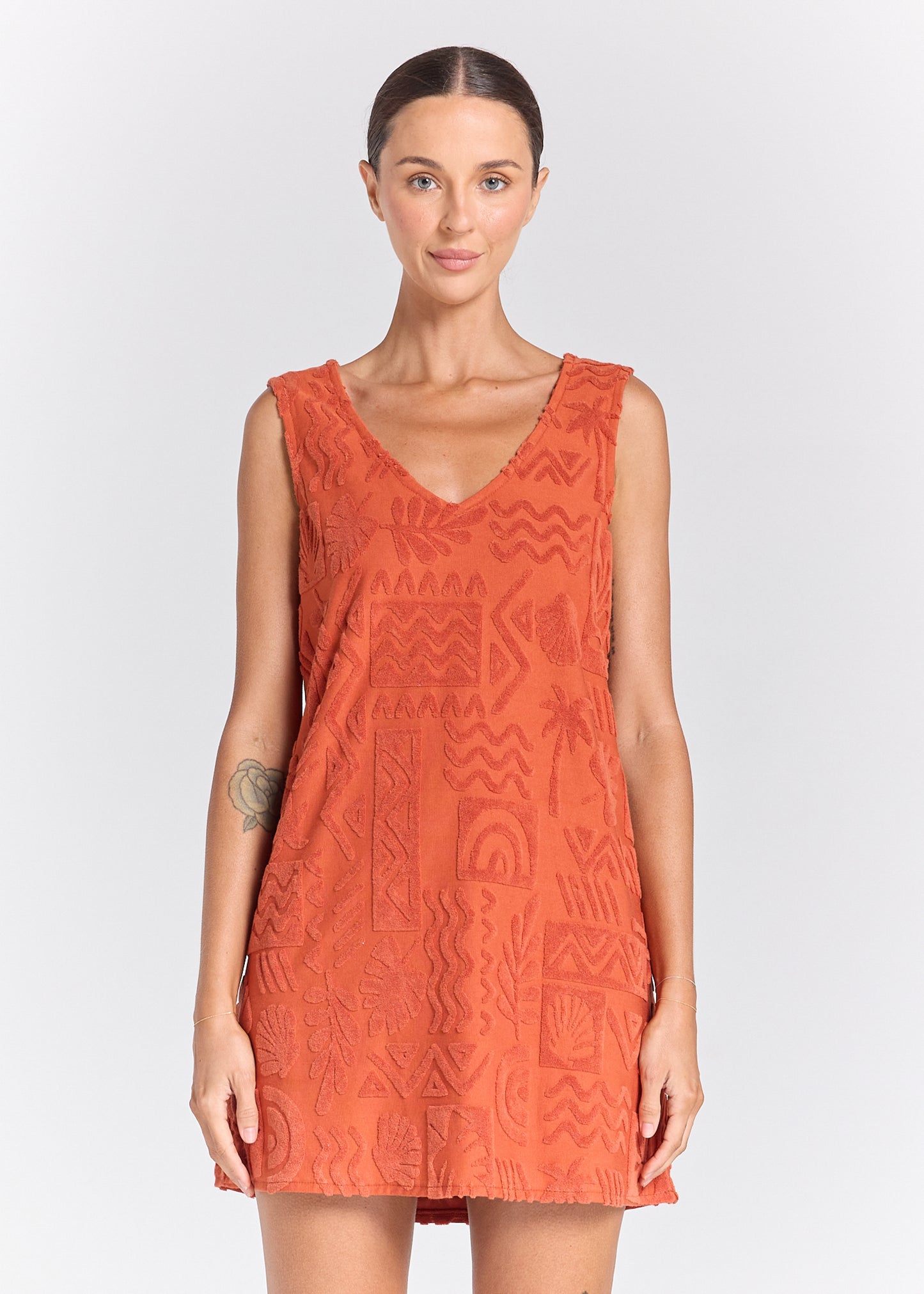 Mai Tai V Tunic Towelling Dress - Sienna