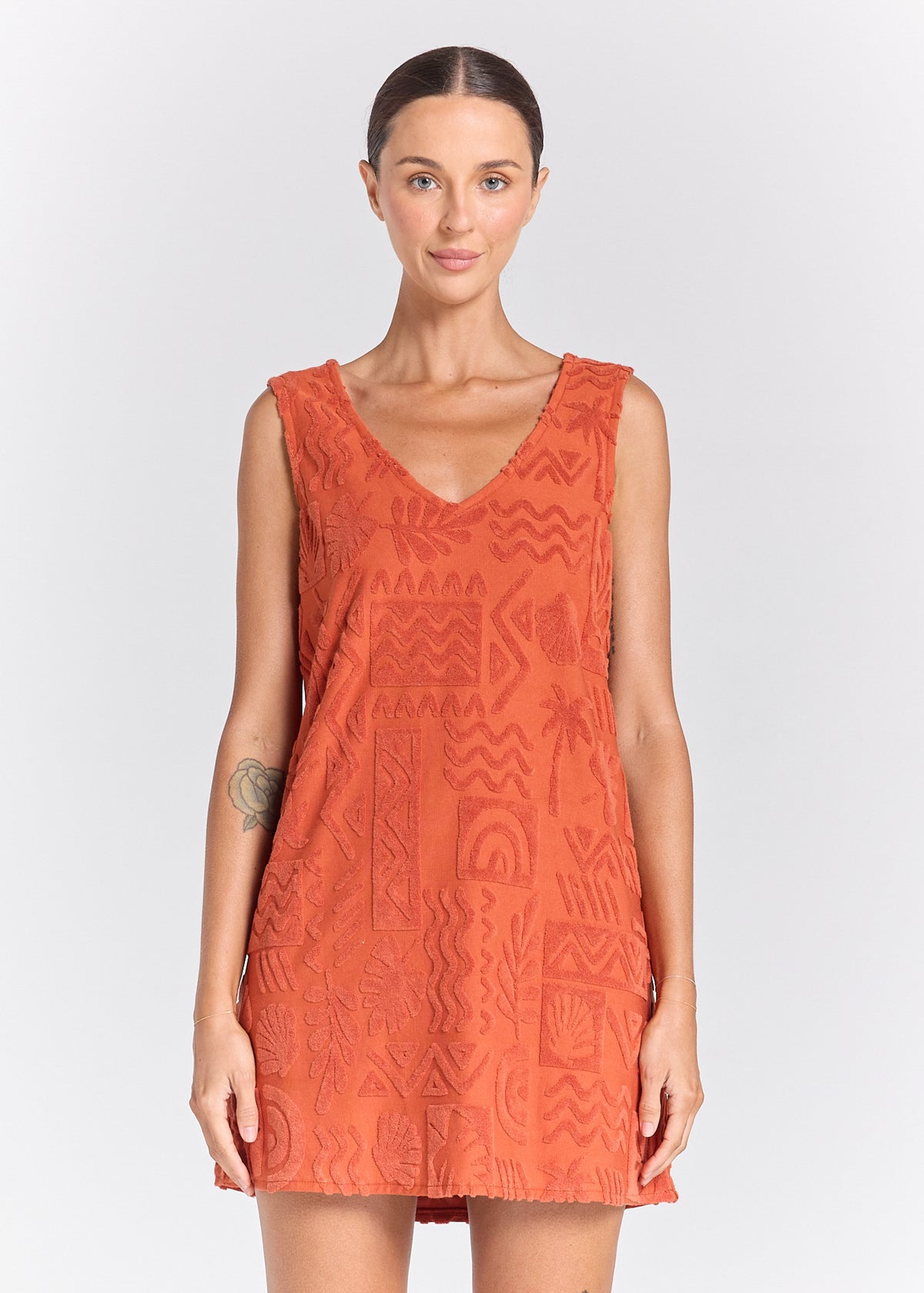 Mai Tai V Tunic Towelling Dress - Sienna