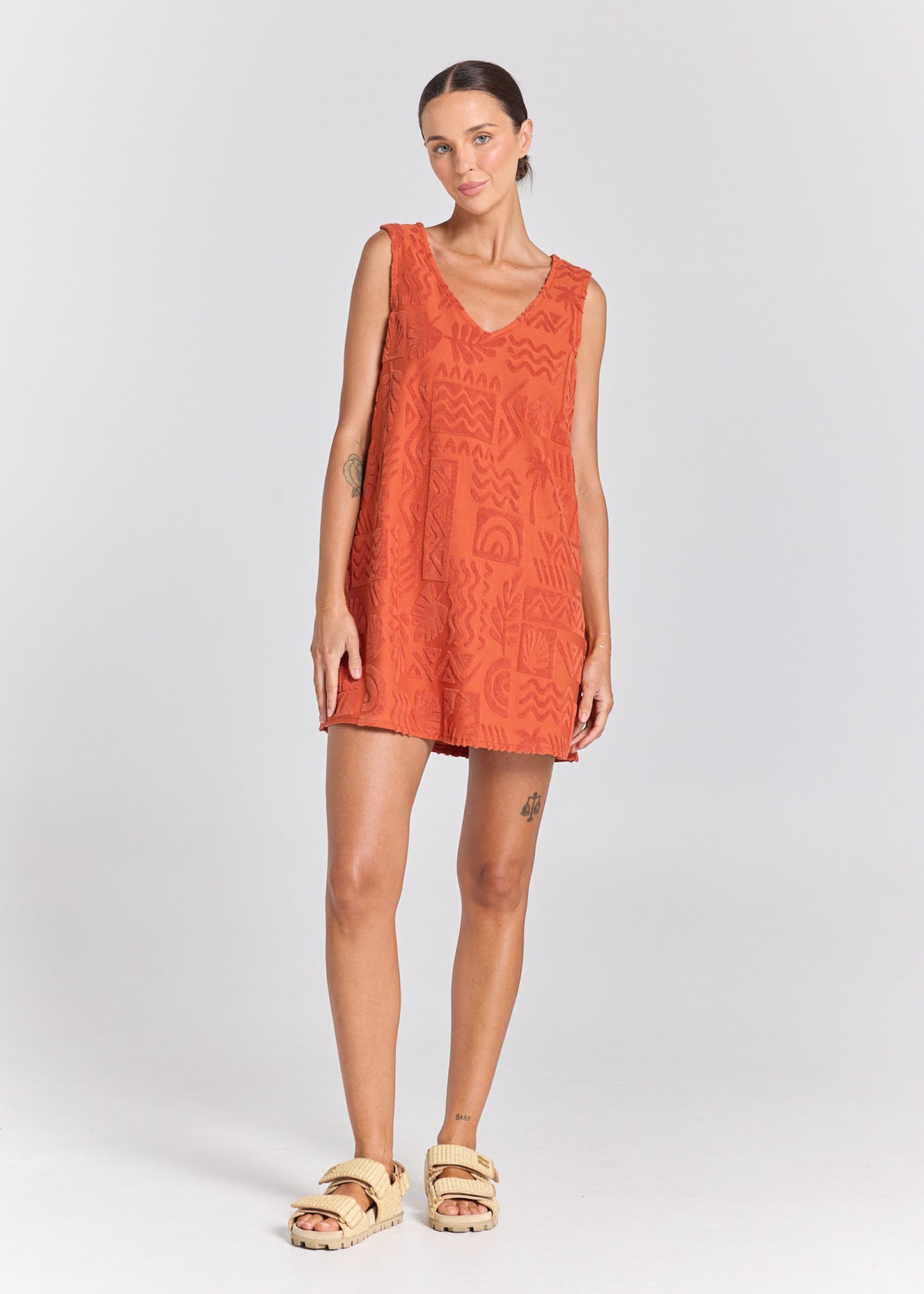 Mai Tai V Tunic Towelling Dress - Sienna