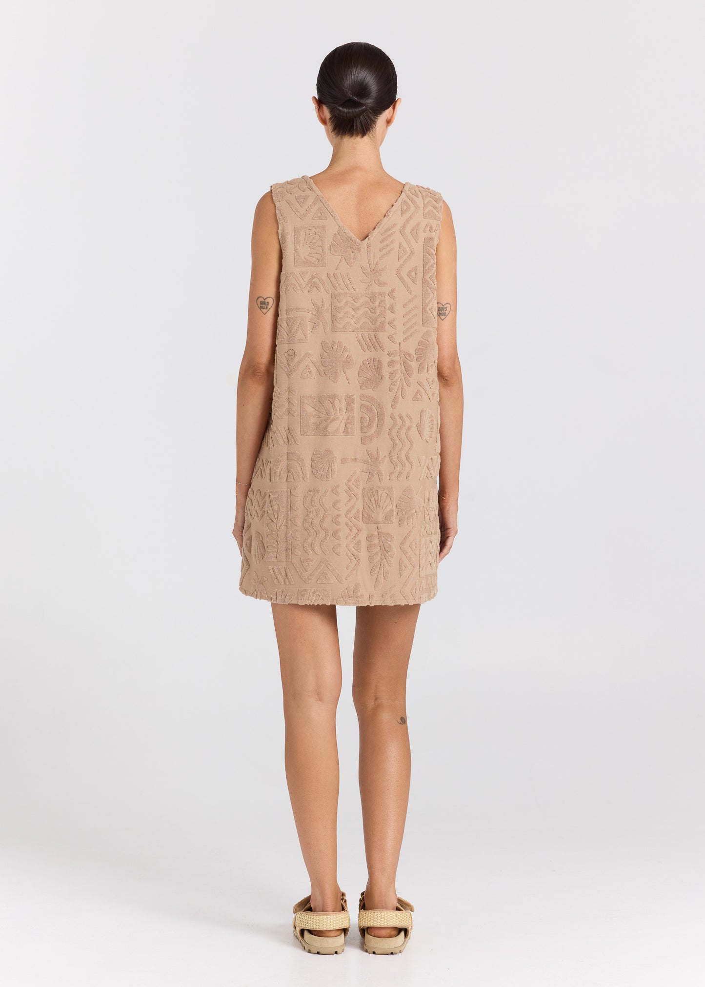 Mai Tai V Tunic Towelling Dress - Almond