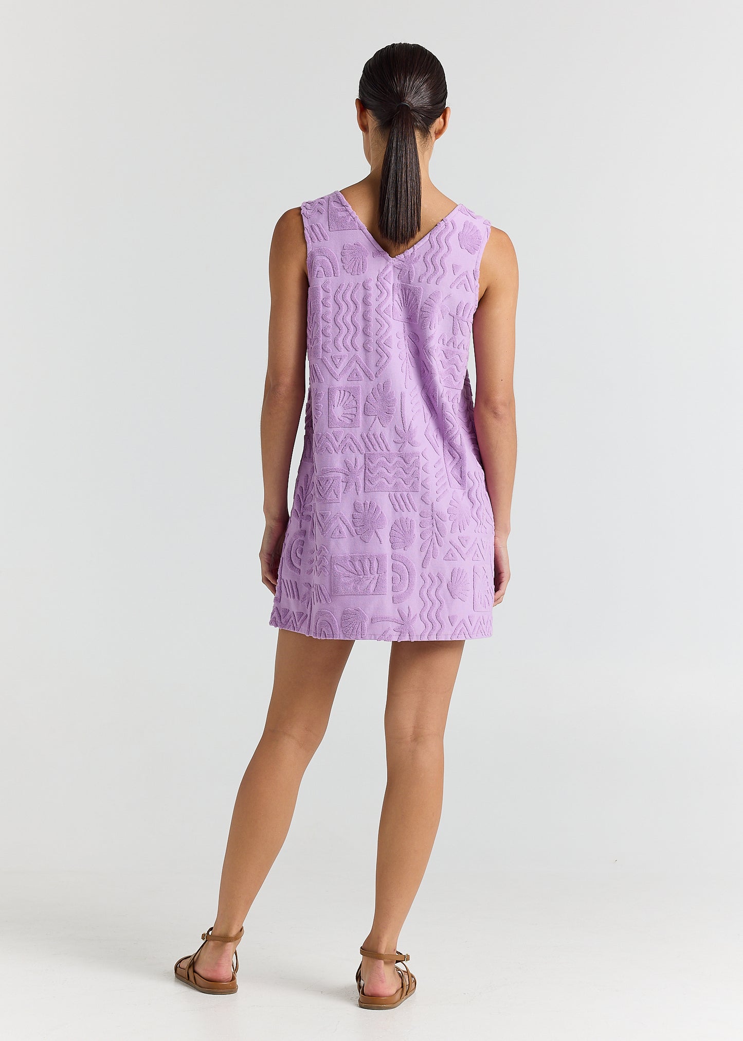 Mai Tai V Tunic Towelling Dress - Lilac